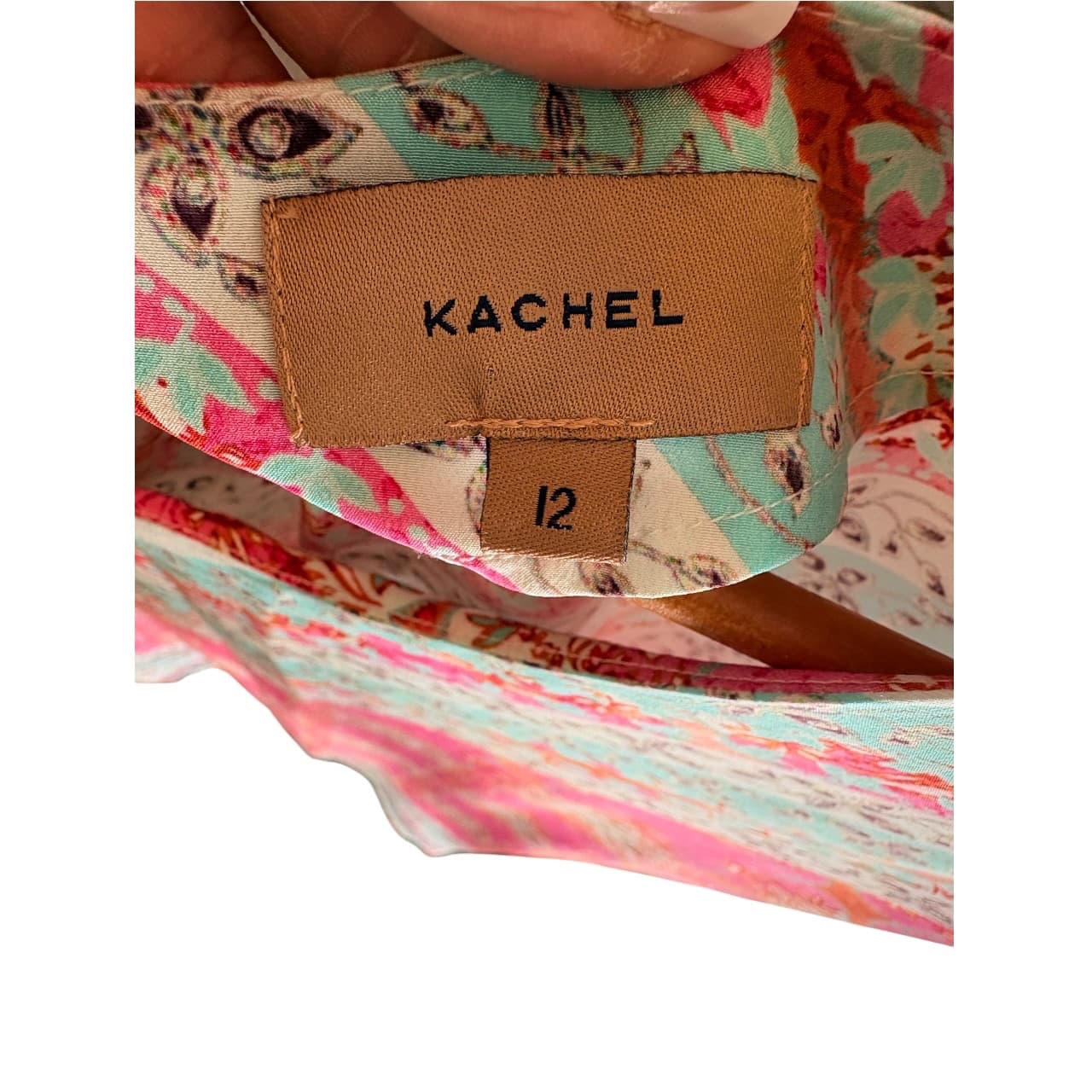 Kachel Silk Printed Tunic Dress Pink Multi Size 12 — photo 2 of 5