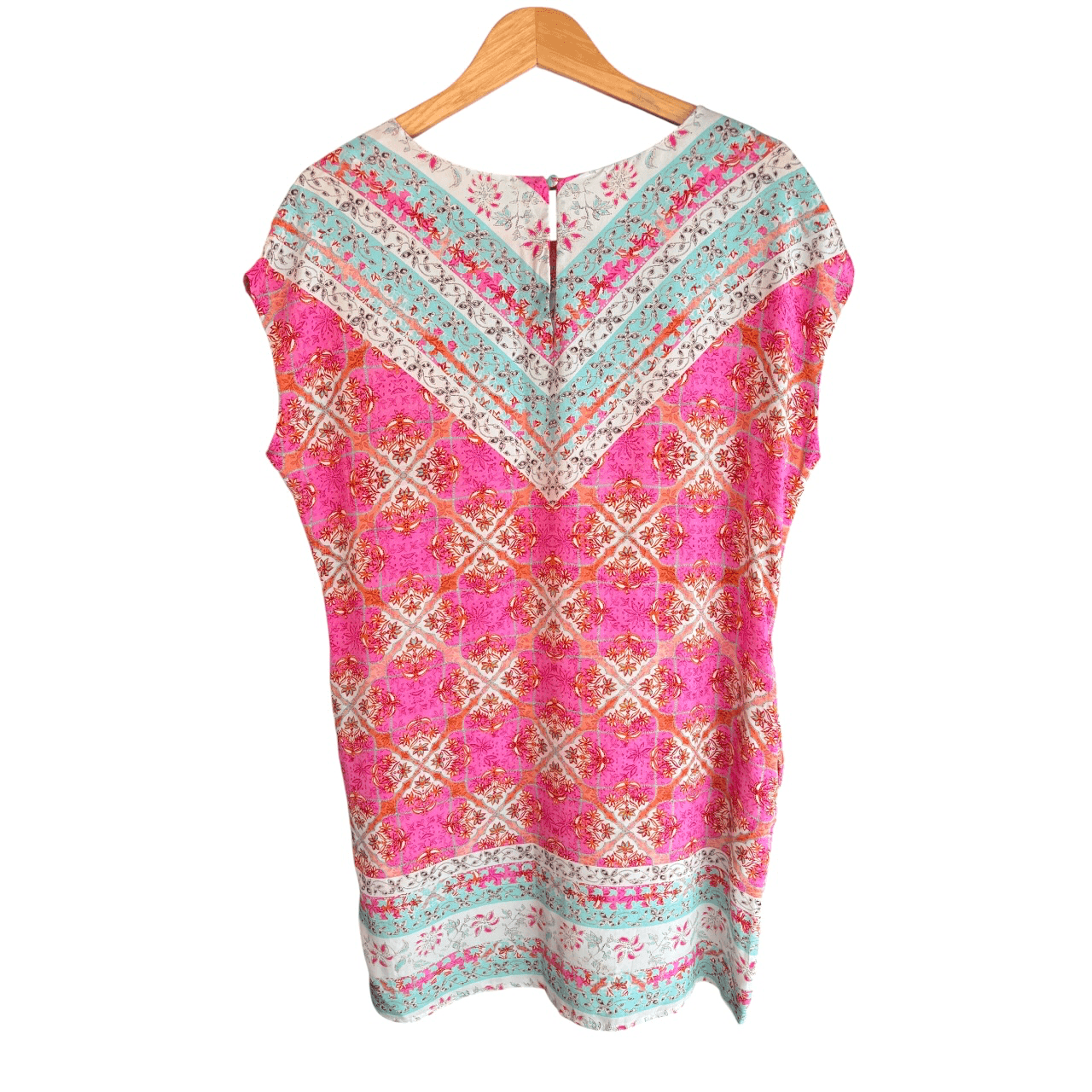 Kachel Silk Printed Tunic Dress Pink Multi Size 12 — photo 5 of 5