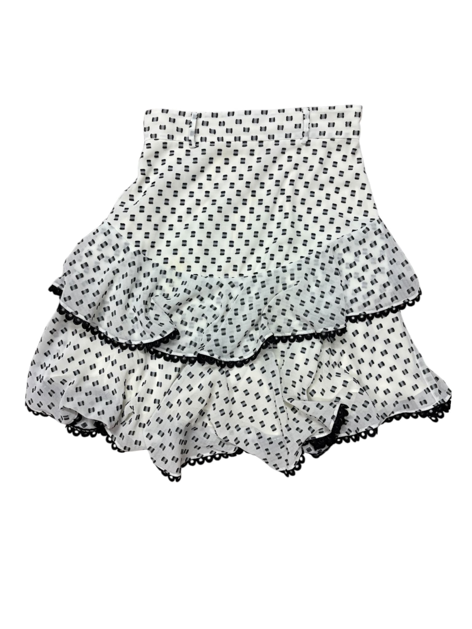 Lover Tiered Ruffle Skirt Polka Dot White Black Women's 8 — photo 1 of 7