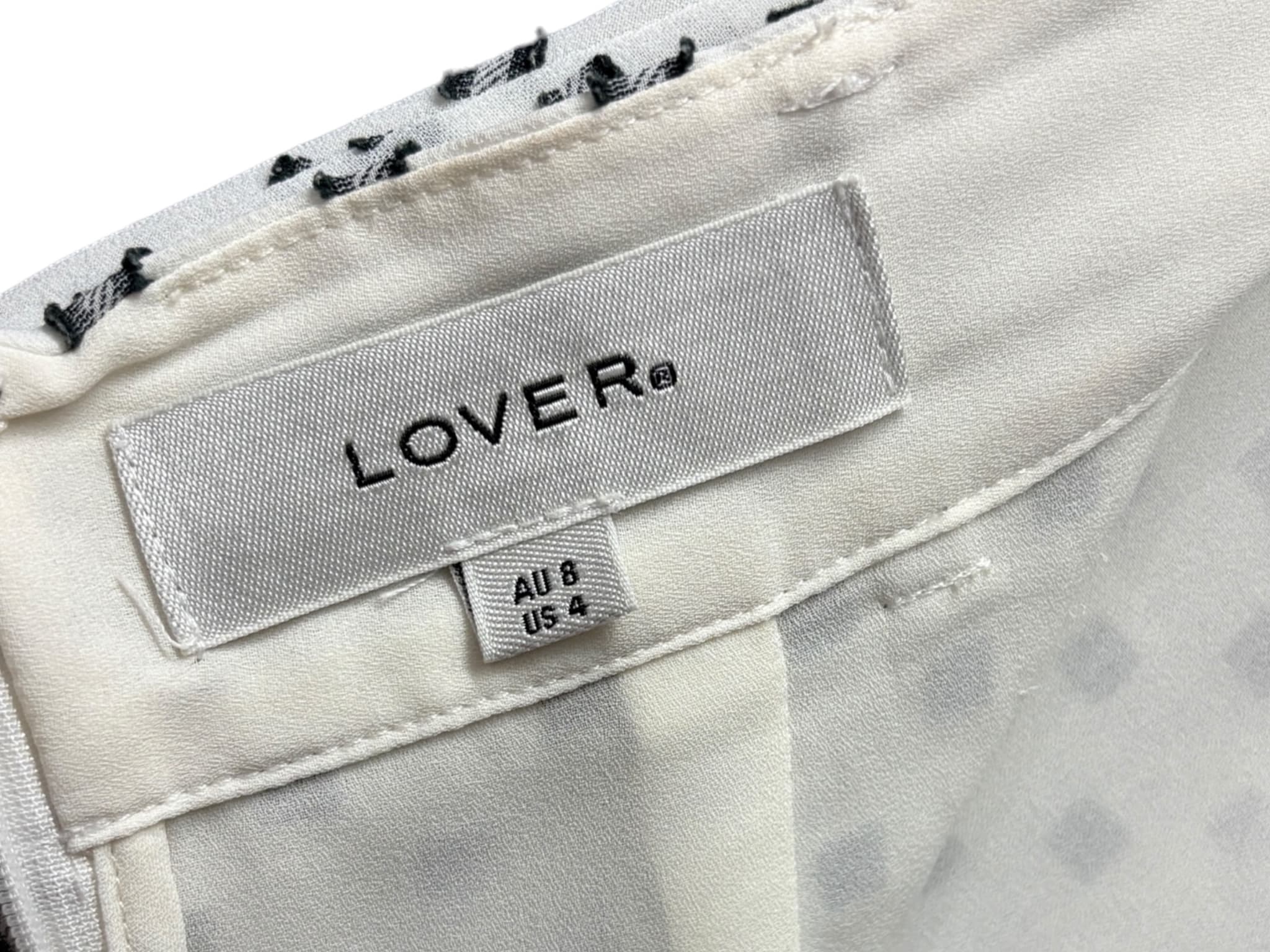 Lover Tiered Ruffle Skirt Polka Dot White Black Women's 8 — photo 3 of 7