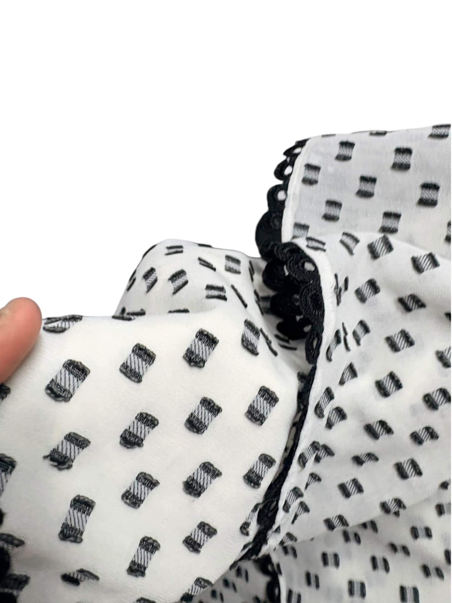 Lover Tiered Ruffle Skirt Polka Dot White Black Women's 8 — photo 4 of 7