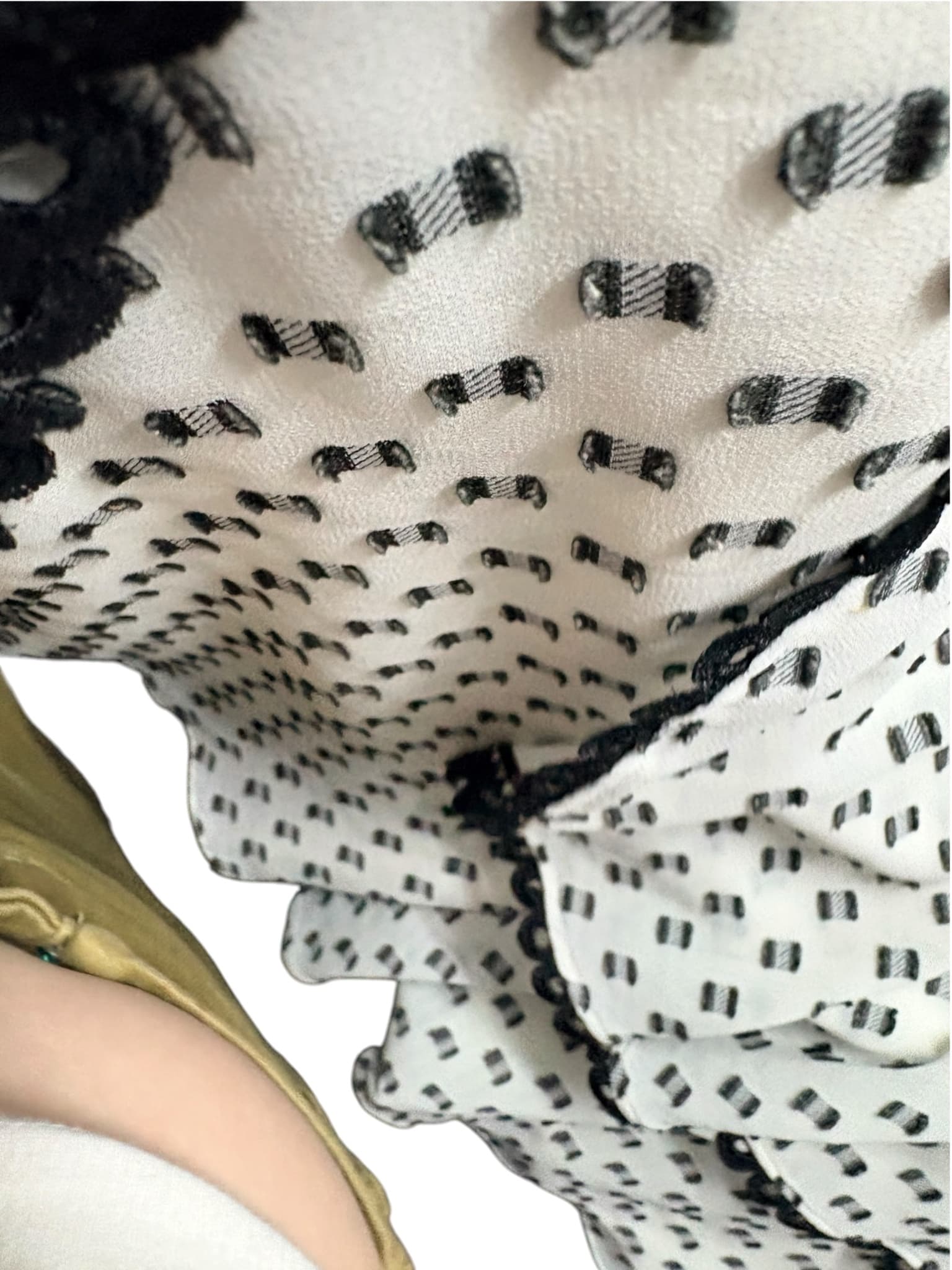 Lover Tiered Ruffle Skirt Polka Dot White Black Women's 8 — photo 5 of 7