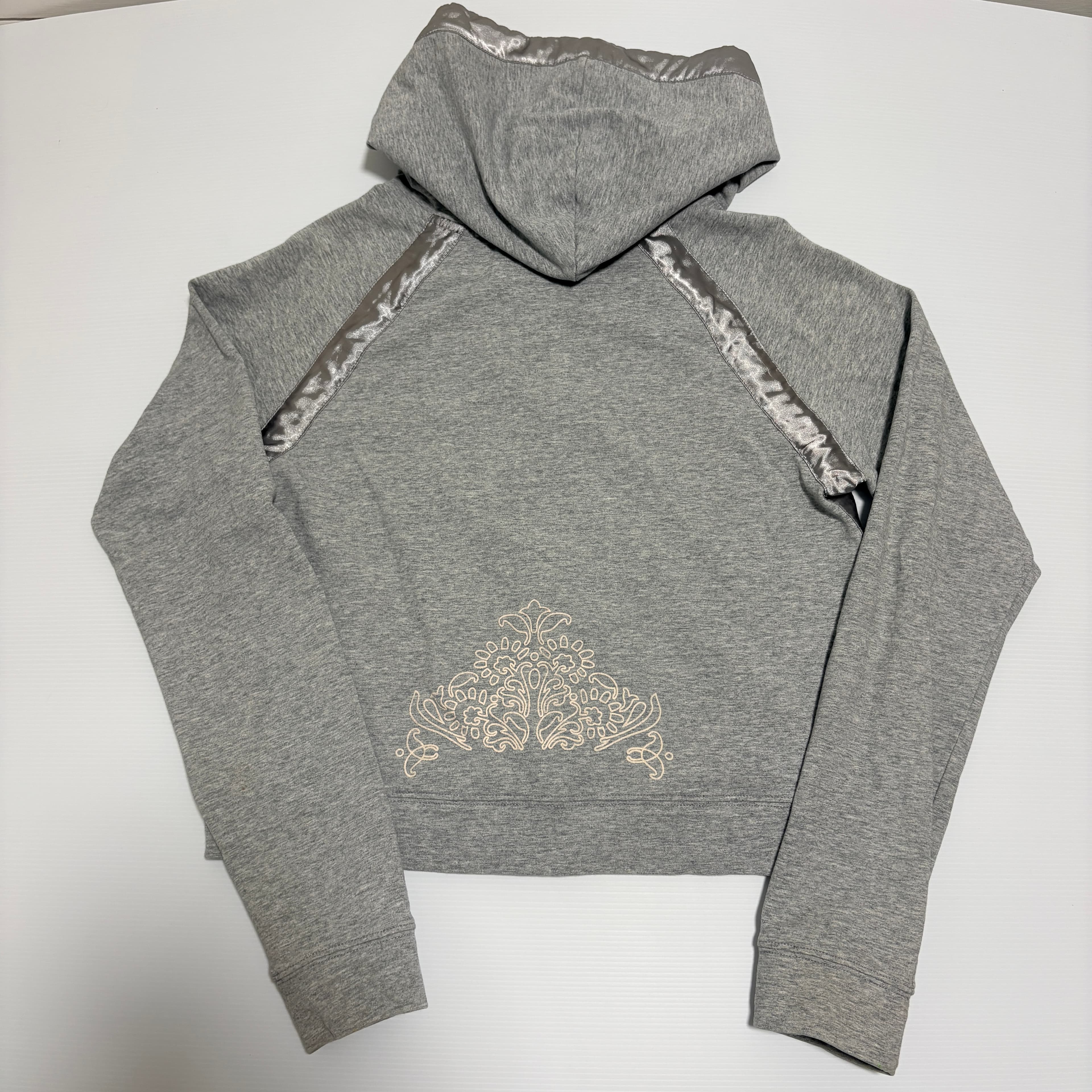 LucyP Zip-Up Hoodie Grey With Satin Trim Size M — photo 8 of 8