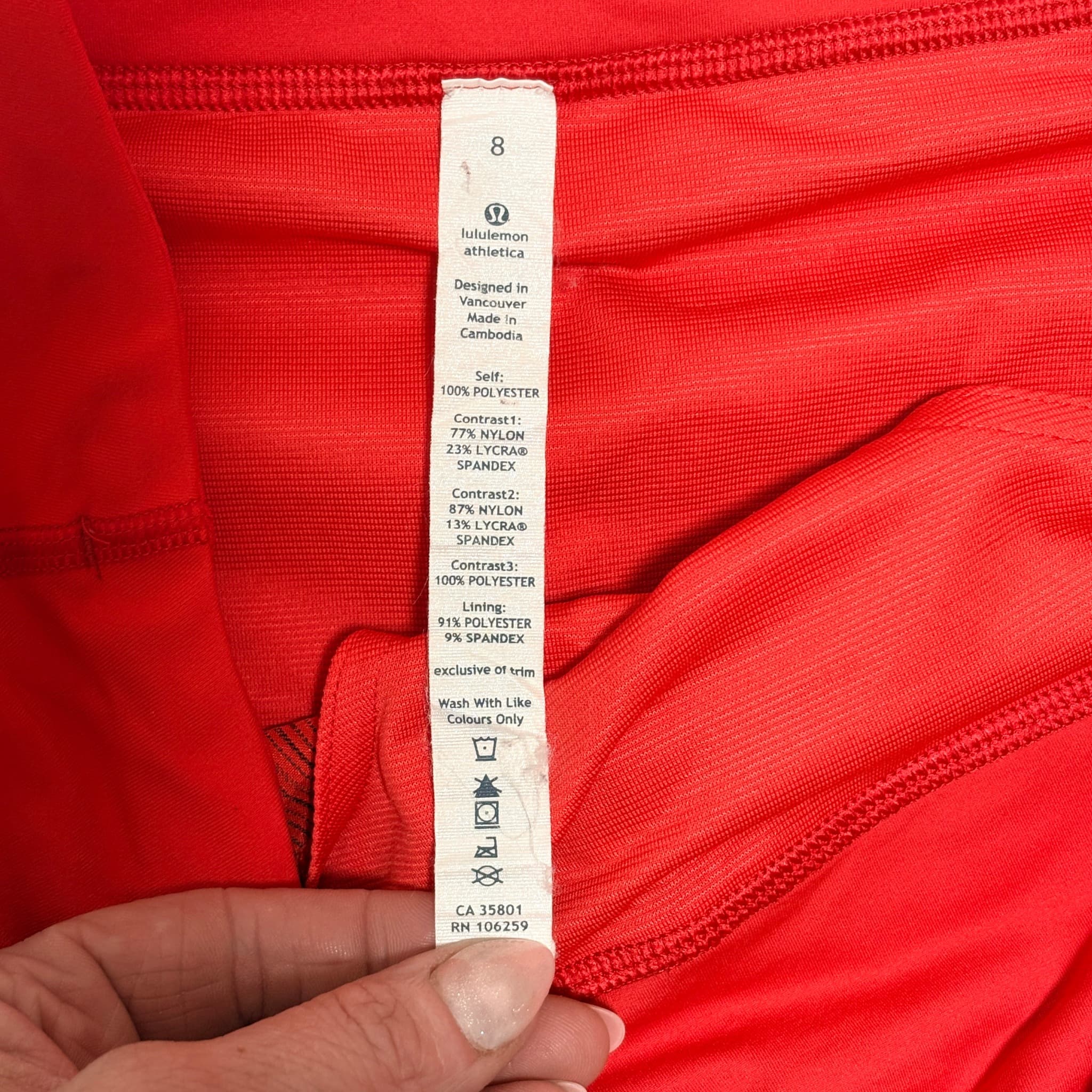 Lululemon Speed Short Athletic Running Shorts Red Size 8 — photo 7 of 7