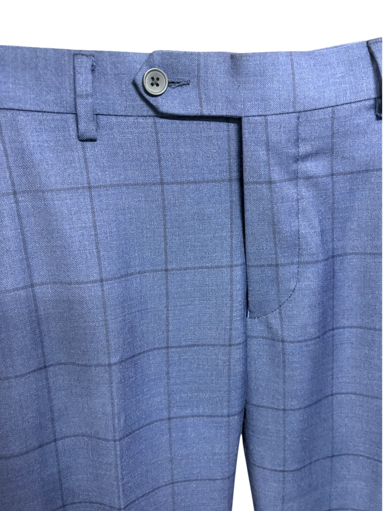 M.J. Bale Hamsey Trousers Windowpane Check Blue Men's 32 — photo 3 of 8