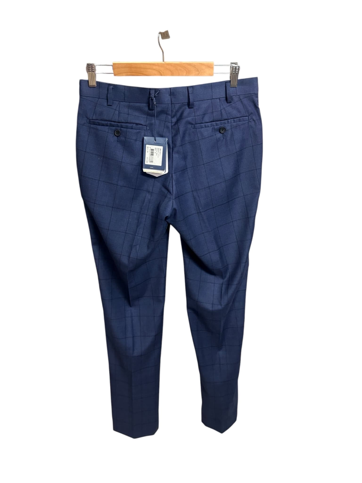 M.J. Bale Hamsey Trousers Windowpane Check Blue Men's 32 — photo 8 of 8