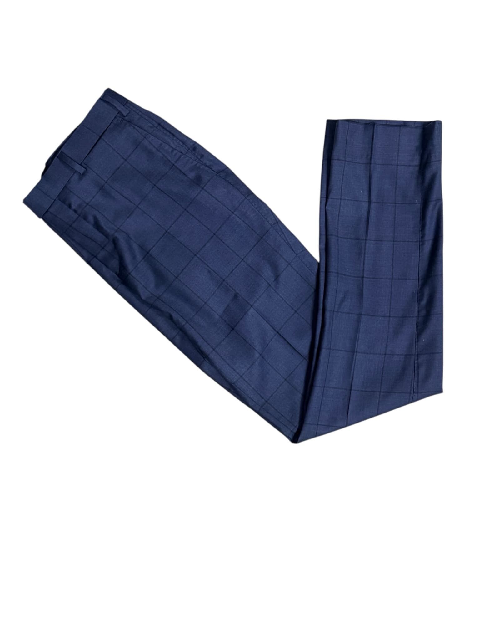 M.J. Bale Hamsey Trousers Windowpane Check Blue Men's 32 — photo 6 of 8