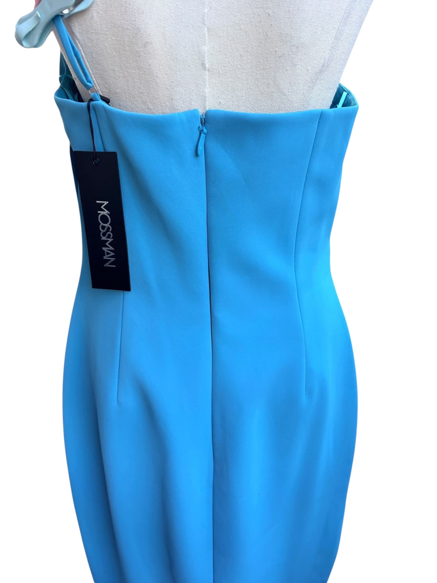 Mossman One-Shoulder Ruched Midi Dress Bright Blue Size 10 — photo 4 of 5