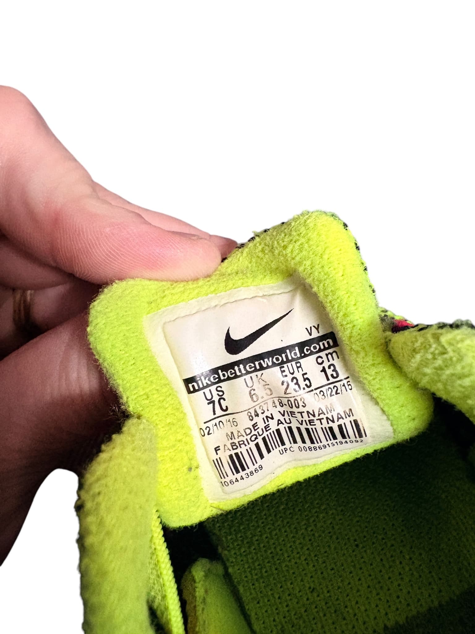 Nike Air Max Thea Sneakers Black Volt Pink Toddler 7C — photo 5 of 8