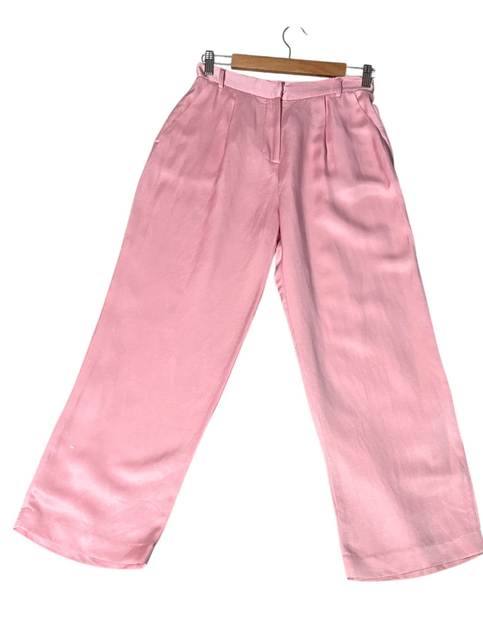 Perri Cutten High-Waisted Pleated Trousers Pale Pink Women's 8 — photo 3 of 8