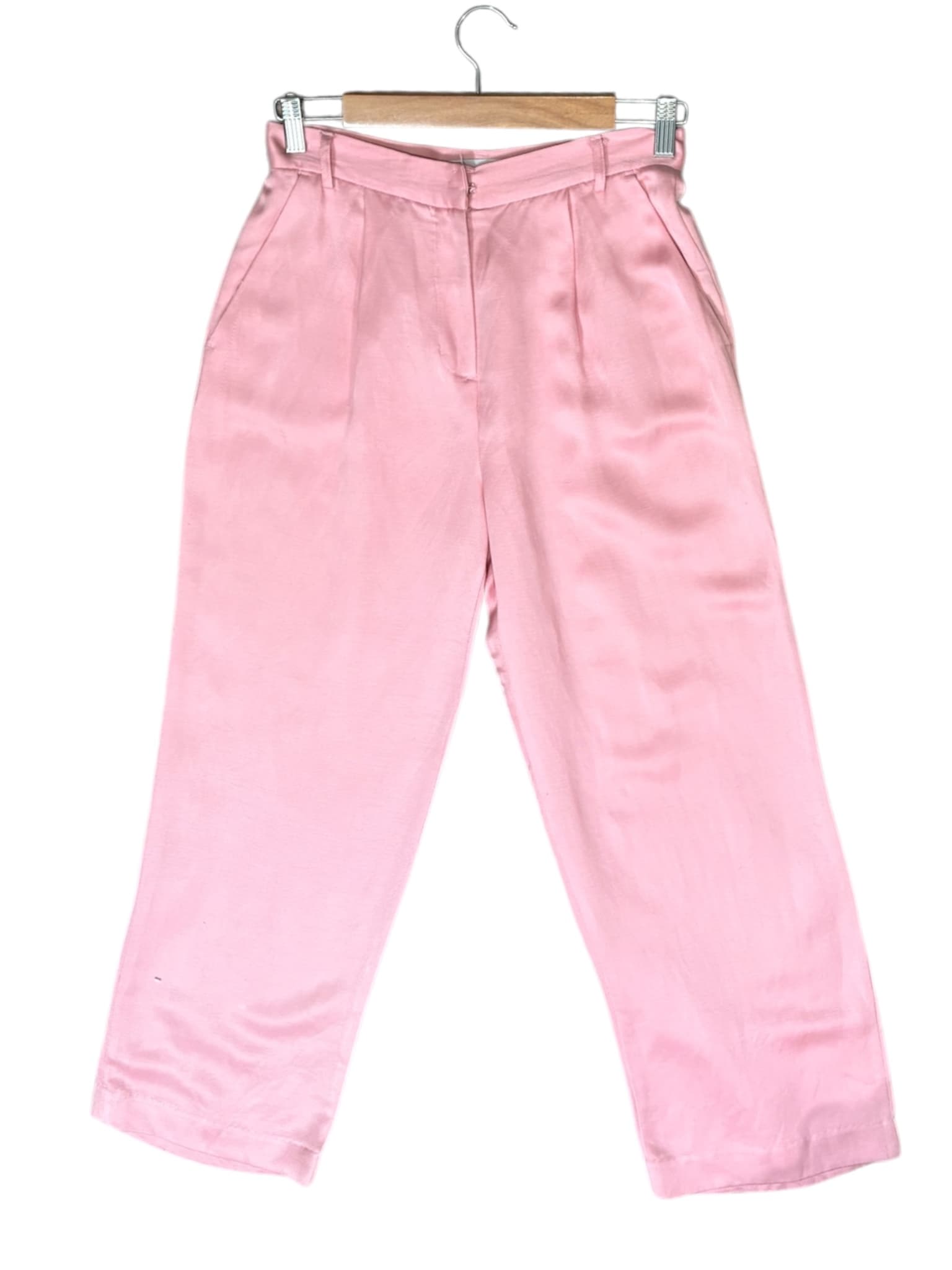 Perri Cutten High-Waisted Pleated Trousers Pale Pink Women's 8 — photo 4 of 8