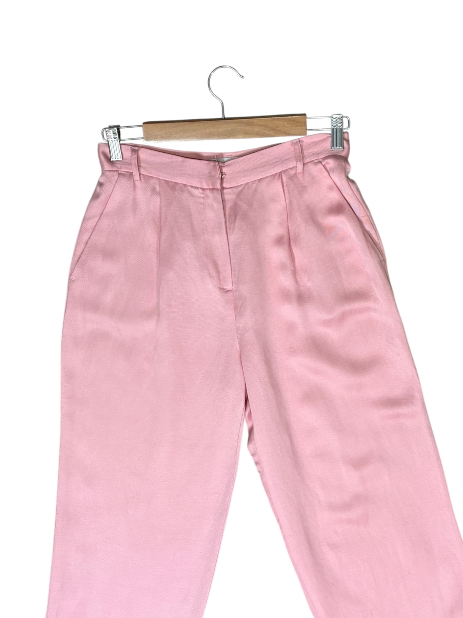 Perri Cutten High-Waisted Pleated Trousers Pale Pink Women's 8 — photo 5 of 8