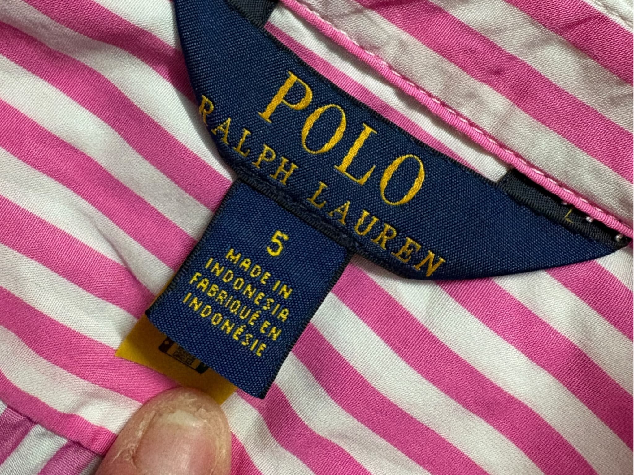 Polo Ralph Lauren Shirt Dress Striped Belted Pink and White Girls 5 — photo 7 of 9