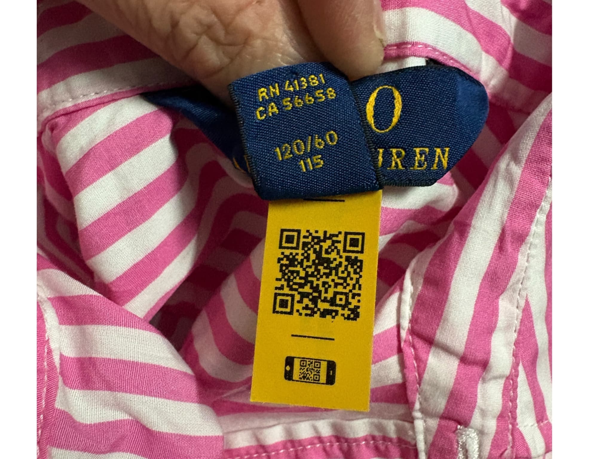 Polo Ralph Lauren Shirt Dress Striped Belted Pink and White Girls 5 — photo 8 of 9