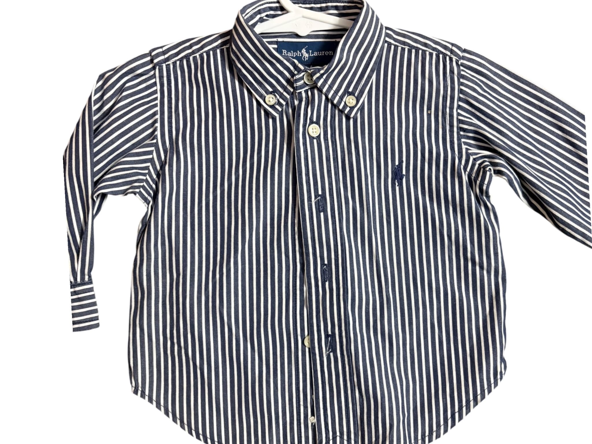 Ralph Lauren Button-Down Shirt Striped Navy and White Boys 12M — photo 4 of 4