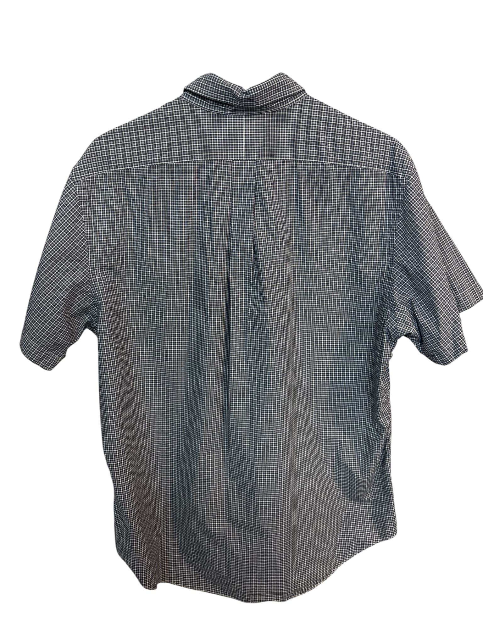 Ralph Lauren Short Sleeve Button-Down Shirt Micro-Plaid Navy and White Men's XL — photo 4 of 4