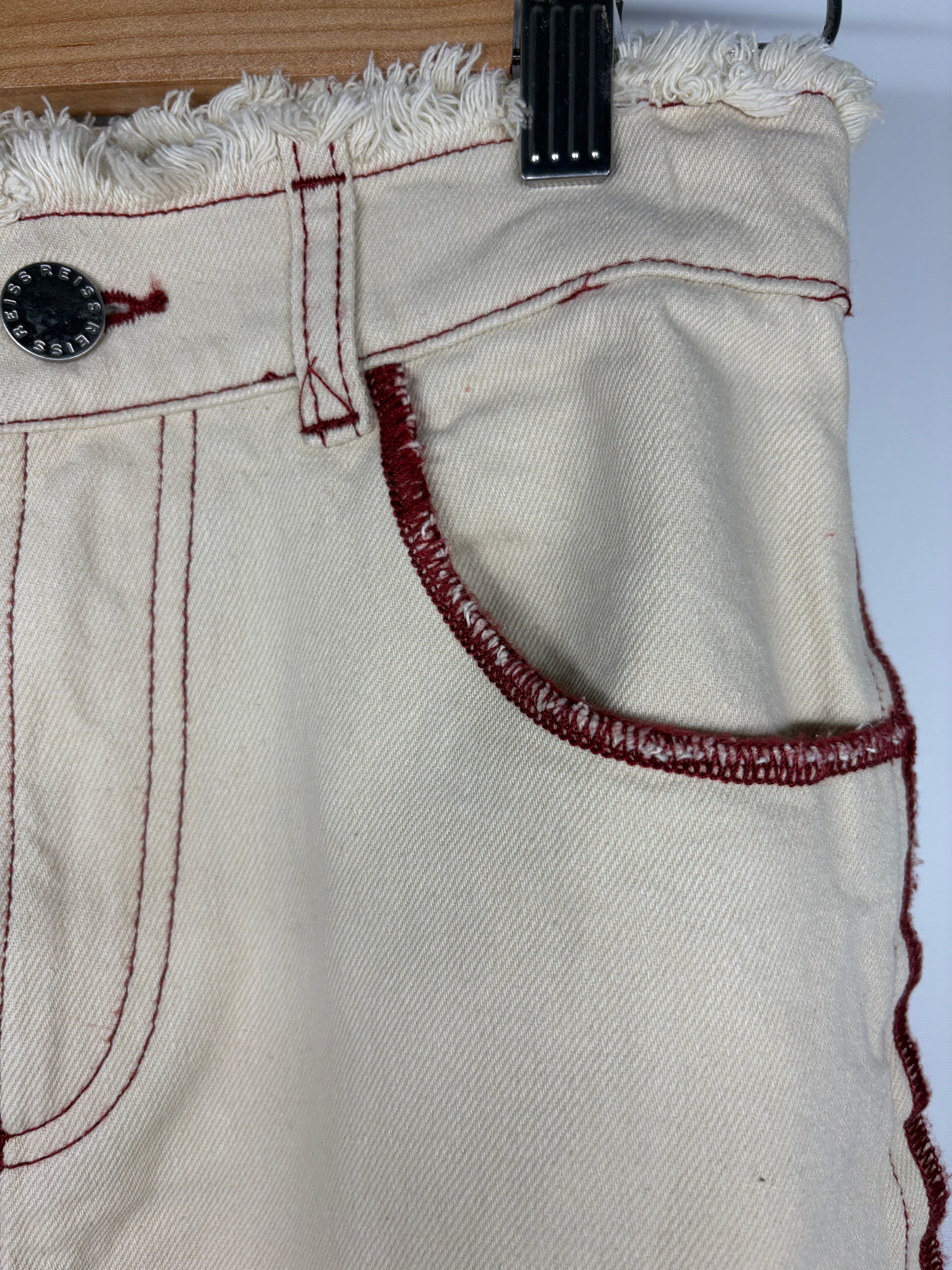 Reiss Denim Trousers Cream With Red Contrast Stitching 11-12Y — photo 3 of 7
