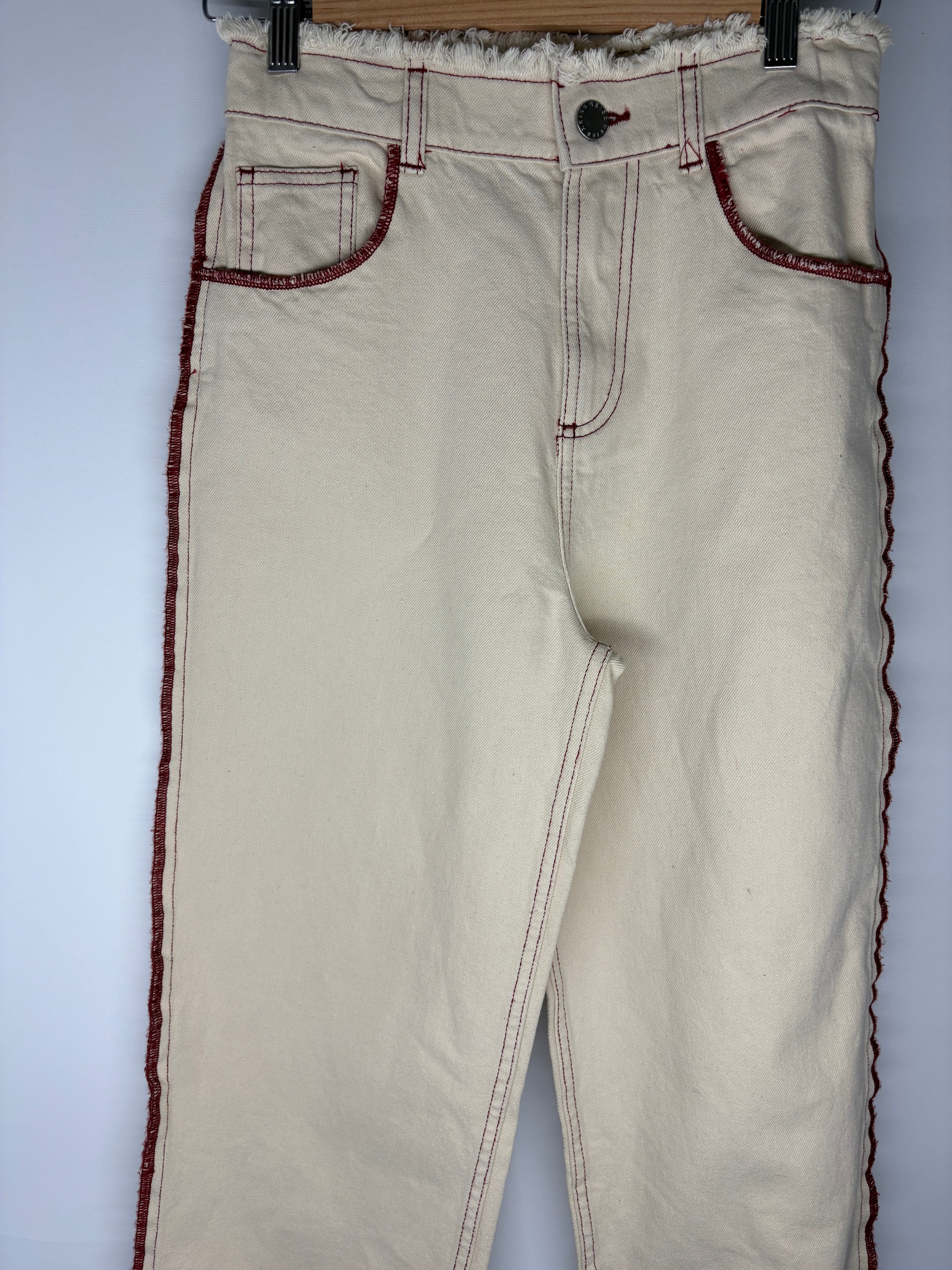 Reiss Denim Trousers Cream With Red Contrast Stitching 11-12Y — photo 6 of 7