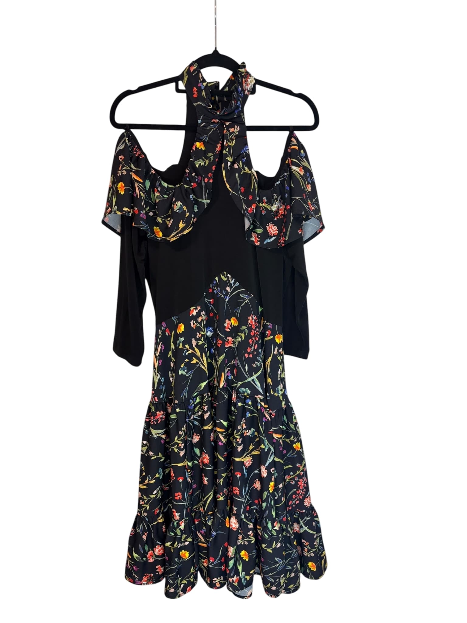 Sacha Drake Floral Cold Shoulder Tiered Midi Dress Size 14 — photo 1 of 5