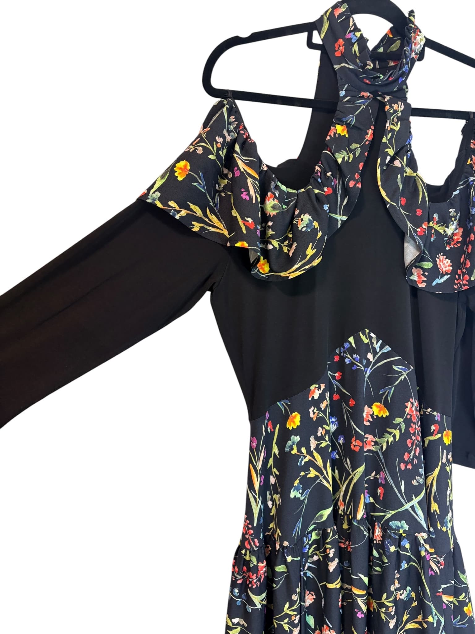 Sacha Drake Floral Cold Shoulder Tiered Midi Dress Size 14 — photo 2 of 5