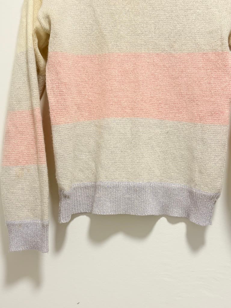 Saint Germain Vintage Pastel Striped Knit Sweater - Women's Size M — photo 2 of 5