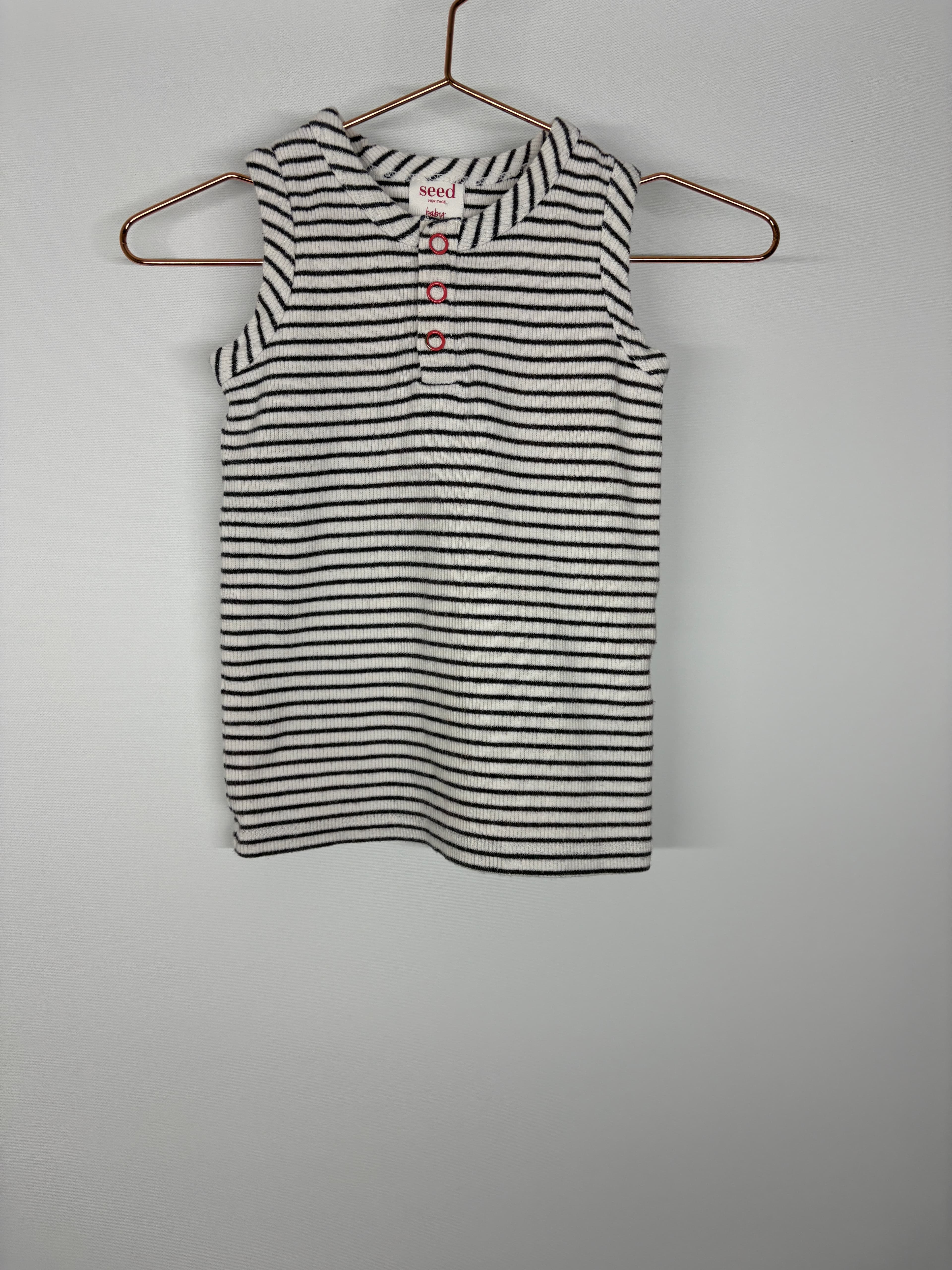 Seed Baby Girl Striped Floral Embroidered Romper White 3-6 Months — photo 6 of 14