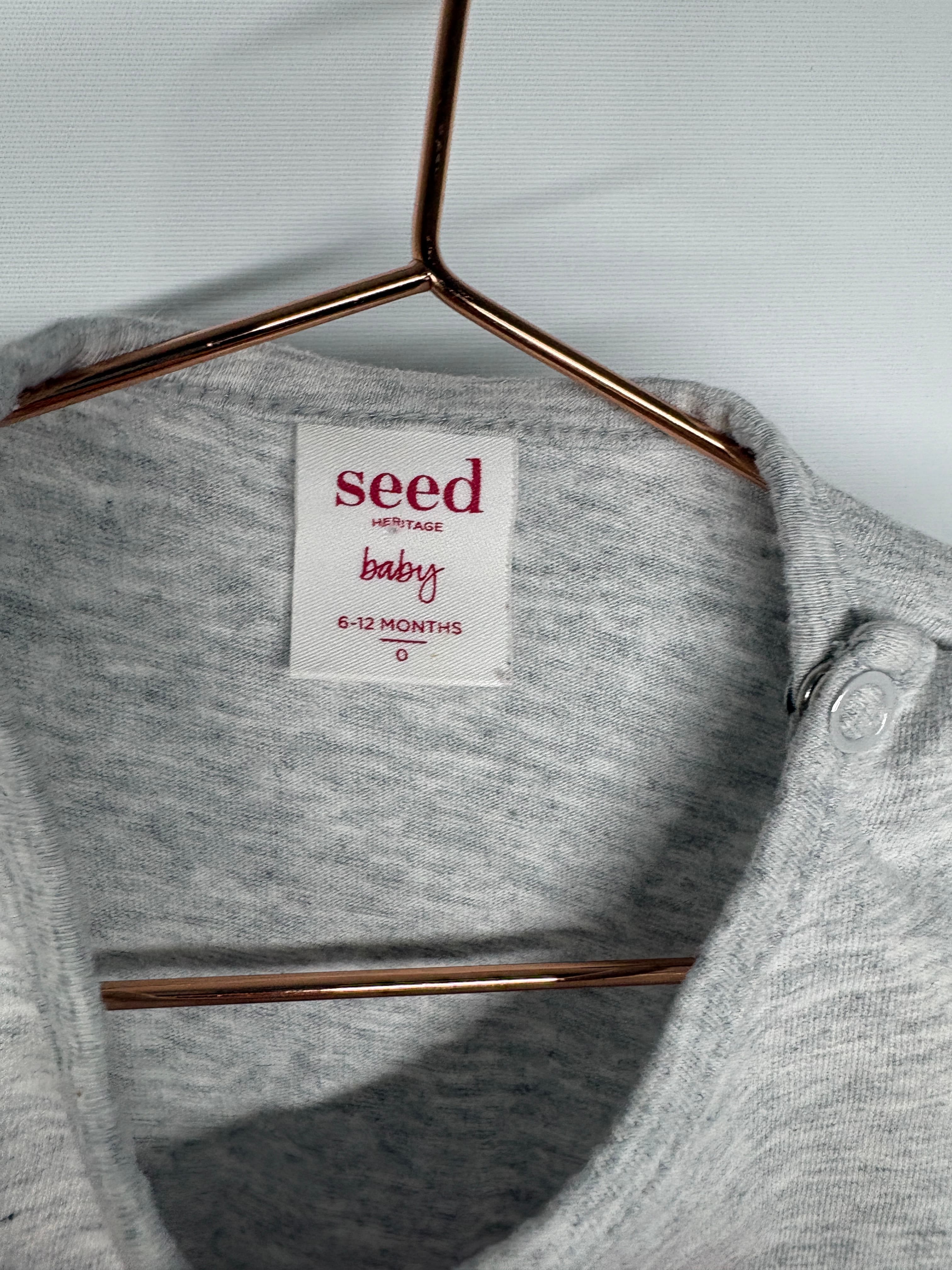 Seed Heritage Baby T-Shirt Grey Marle Watermelon Sequin Size 0 — photo 2 of 4