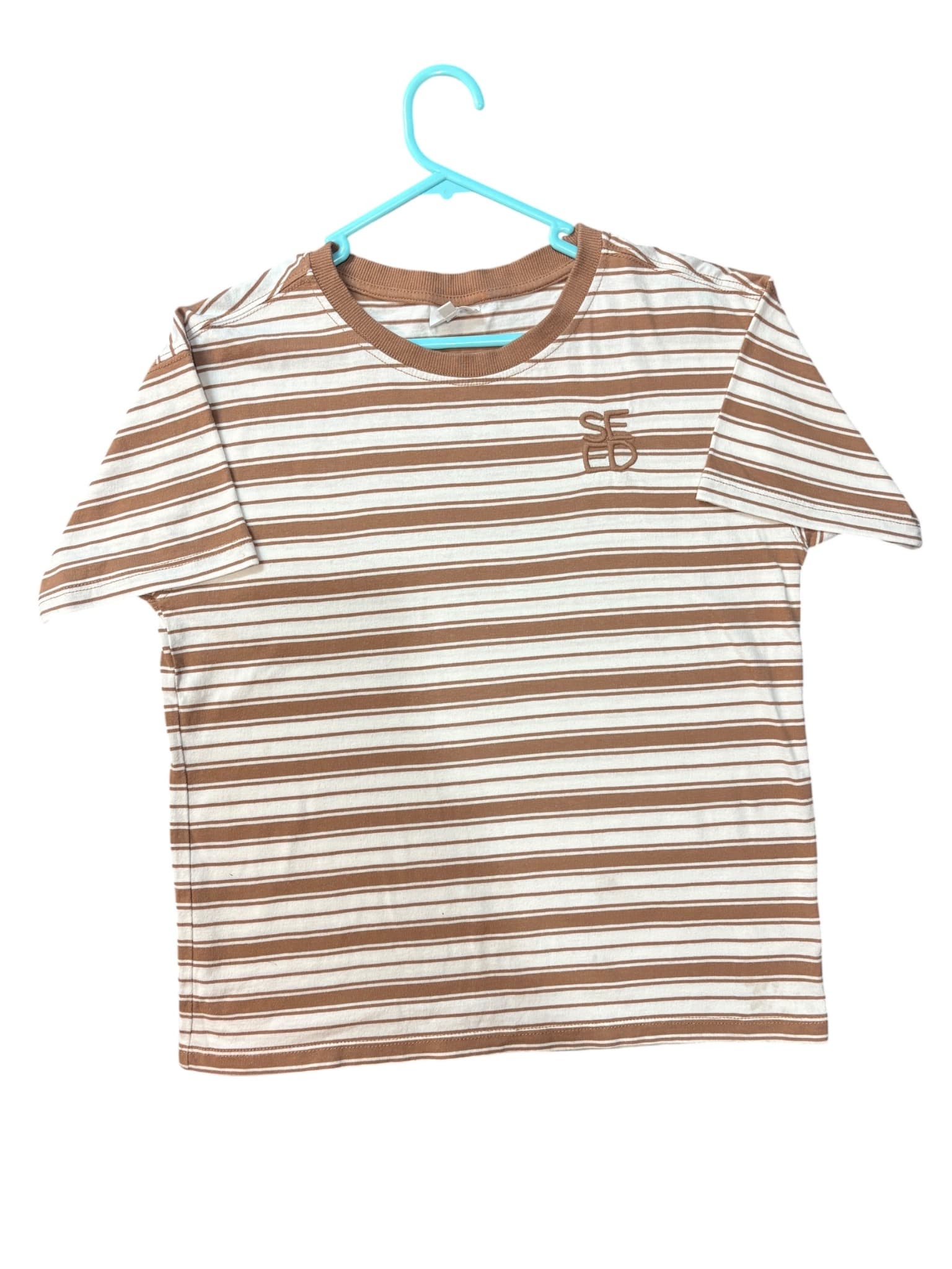 Seed Heritage Striped T-Shirt Logo Brown and White Kids 9 — photo 1 of 2