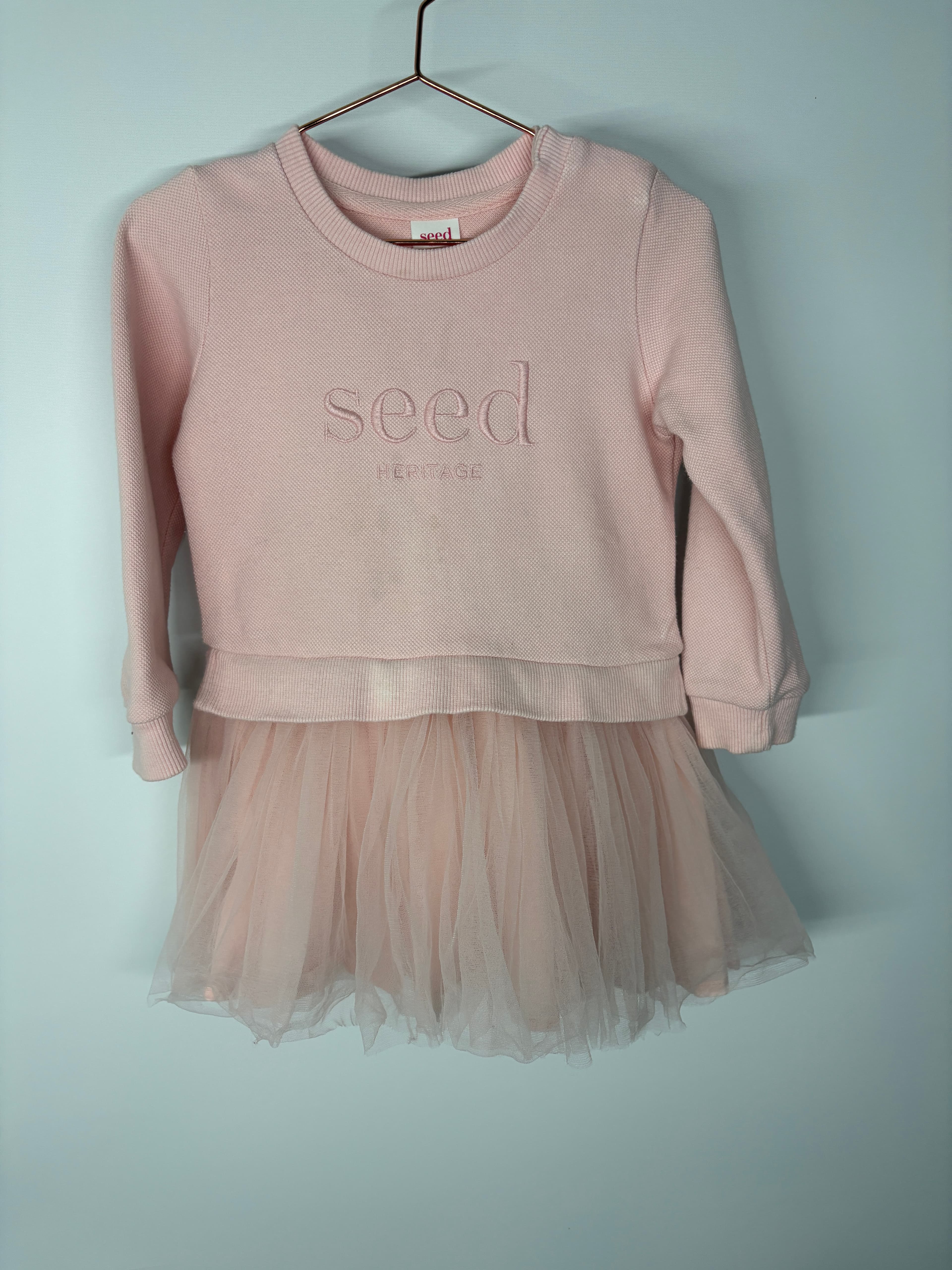 Seed Heritage Sweatshirt Tulle Dress Pink Size 2 — photo 4 of 4