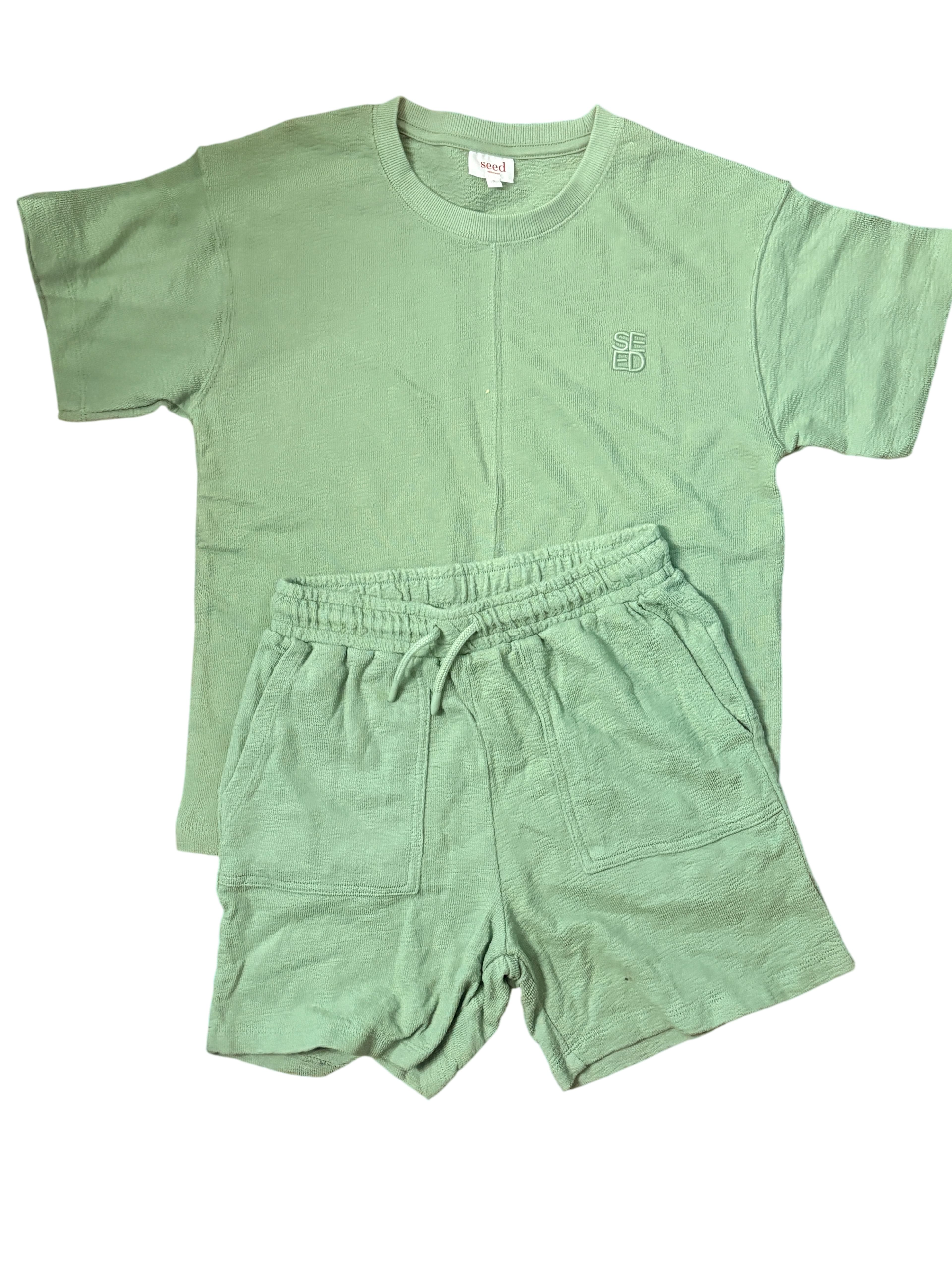 Seed Heritage Textured Towelling Set Green Size 9