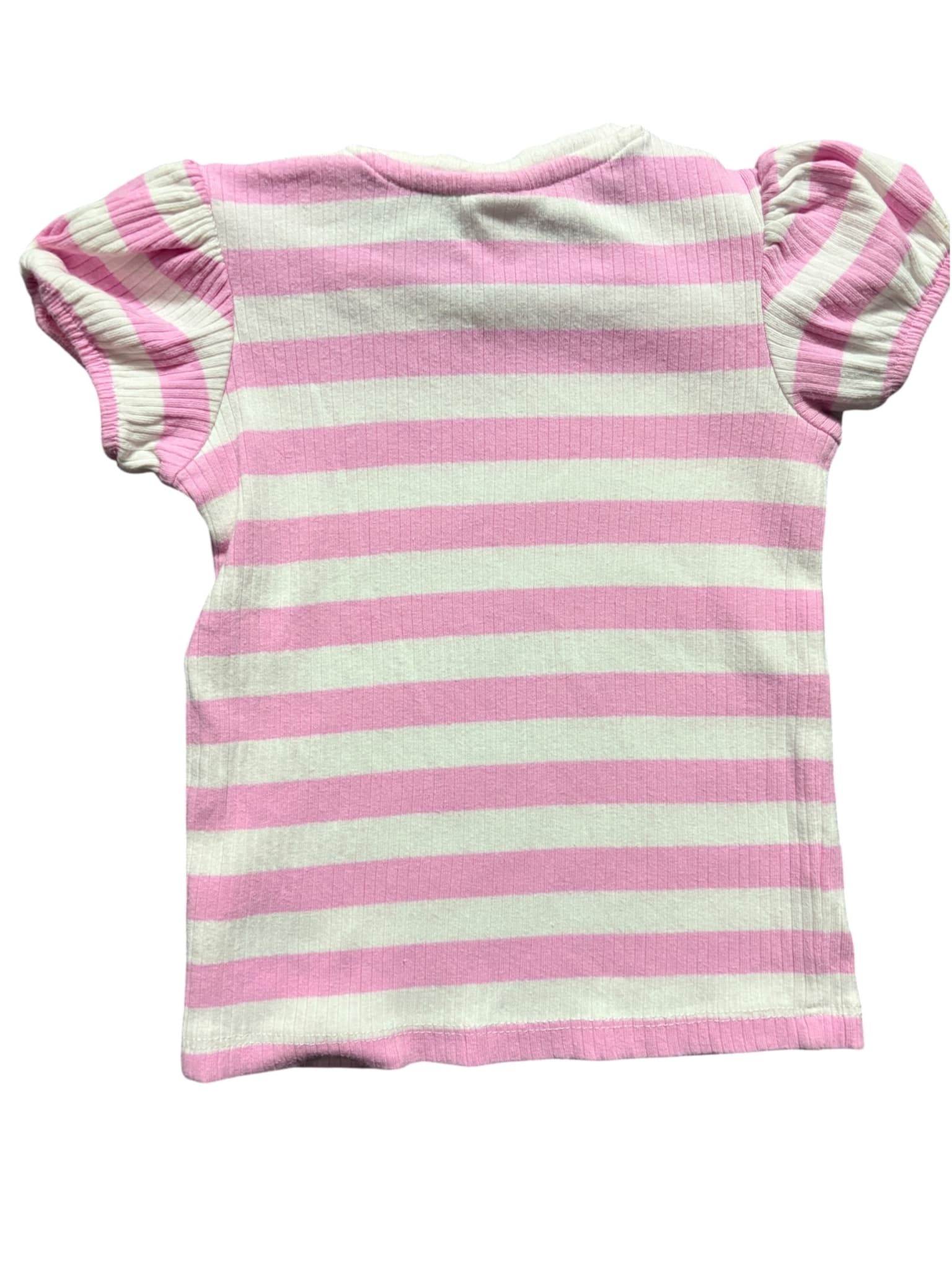 Seed Striped Puff Sleeve T-Shirt Pink Baby 1 — photo 5 of 5