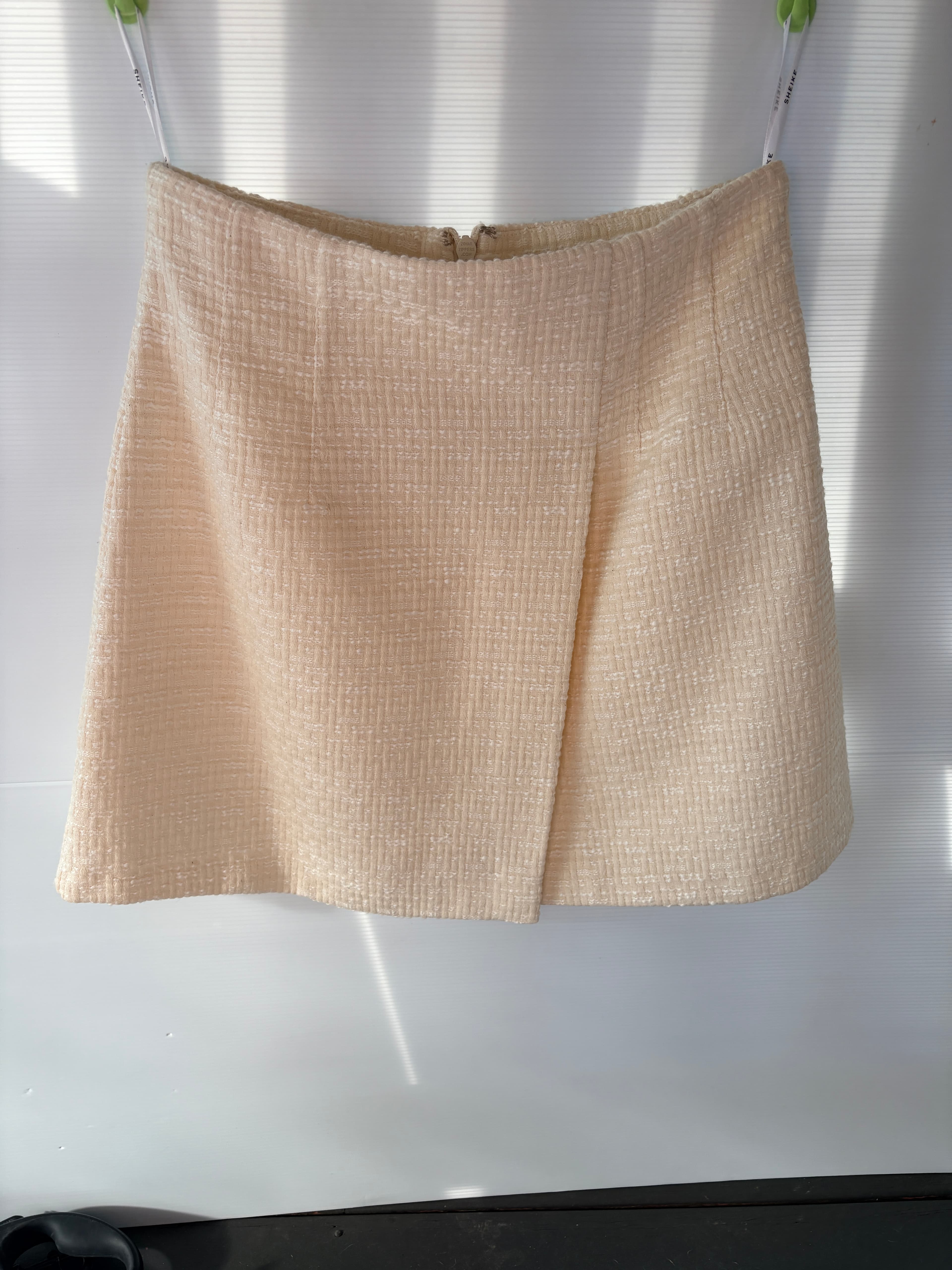 Sheike Tweed Mini Skirt Beige Women's Size 12 — photo 1 of 5