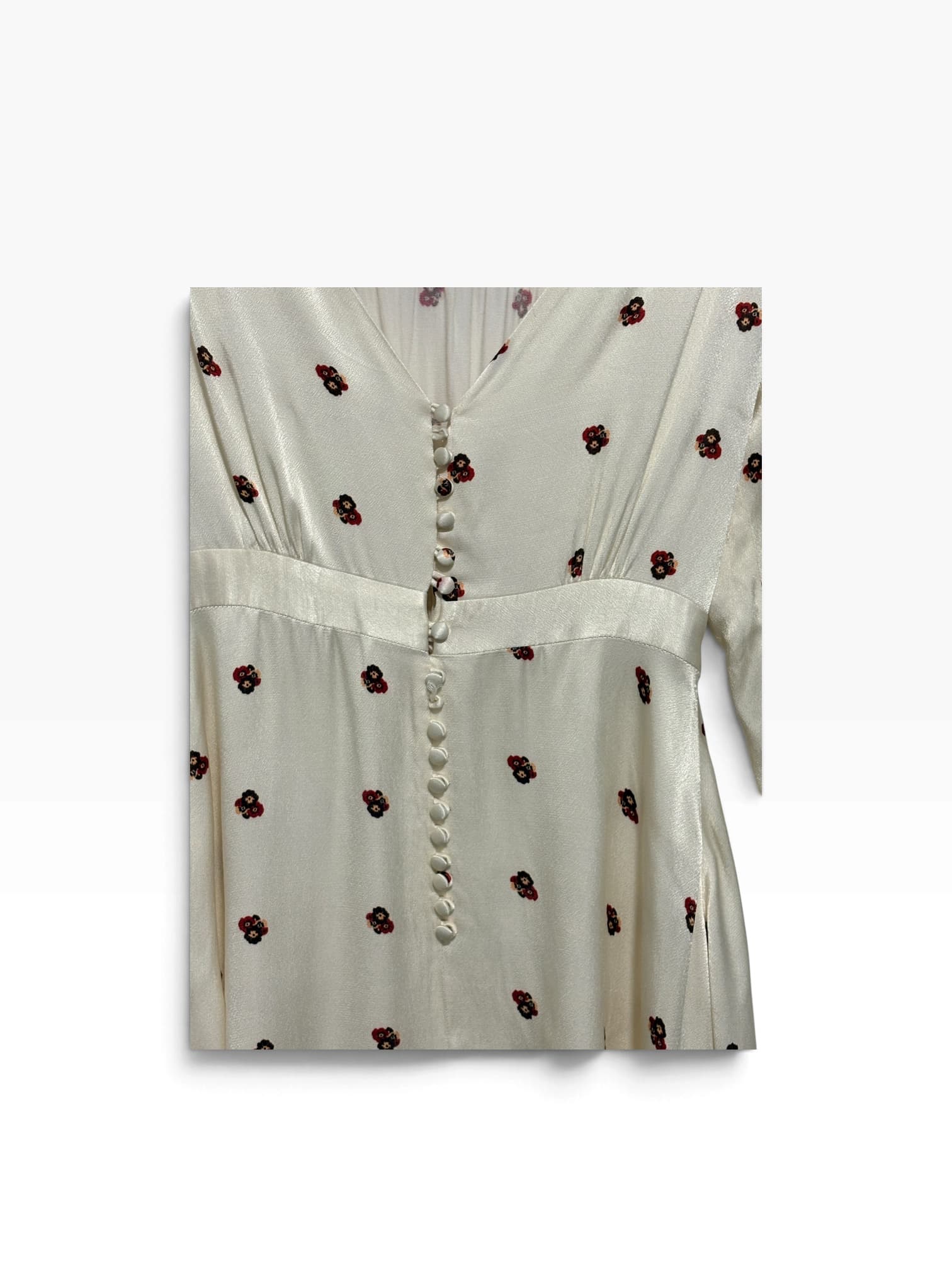 Shona Joy La Lune Button Front Mini Dress Cream Floral Size 8 — photo 4 of 8