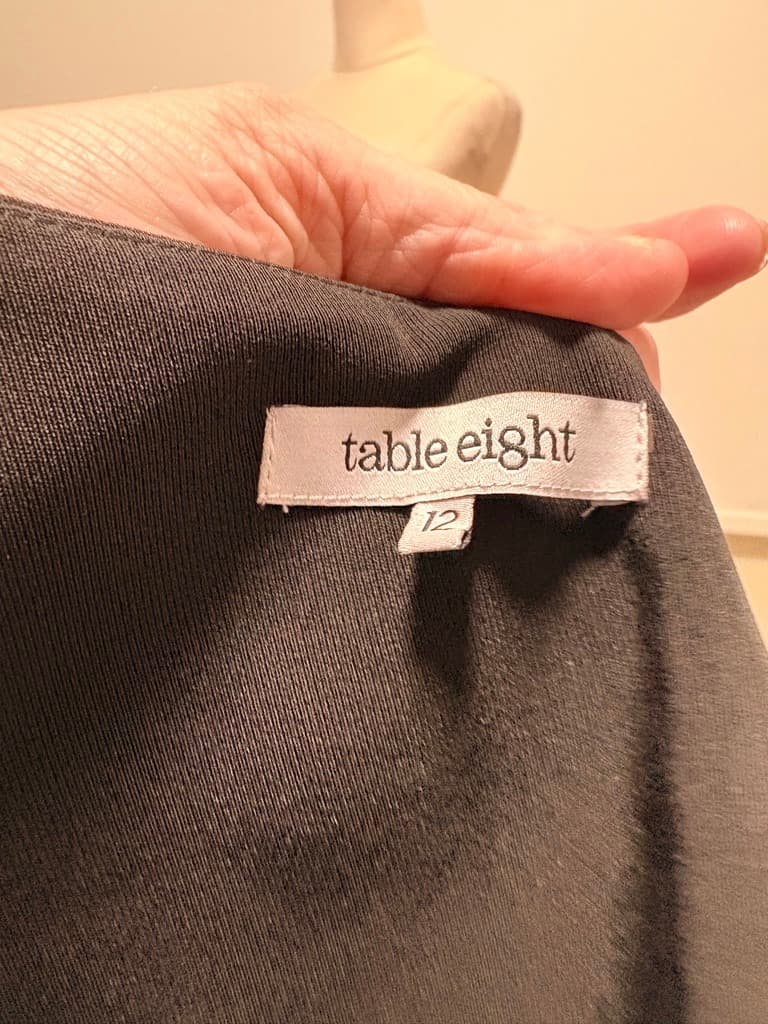 Table Eight Black Asymmetric Neckline Ruched Waist Sheath Dress Size 12 — photo 3 of 8