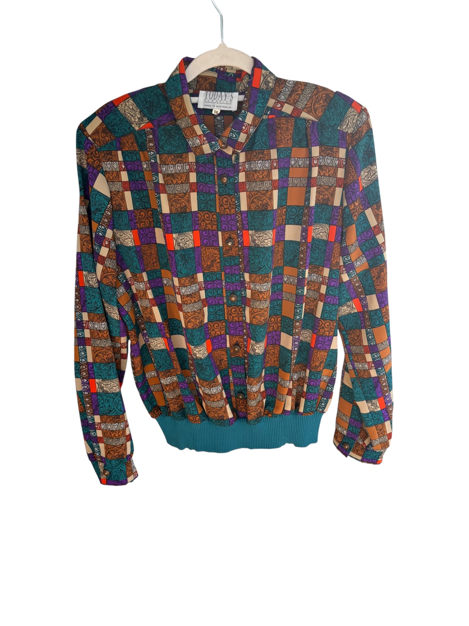 Today's Classics Vintage Geometric Print Blouse Multicolour Size 16 — photo 1 of 7