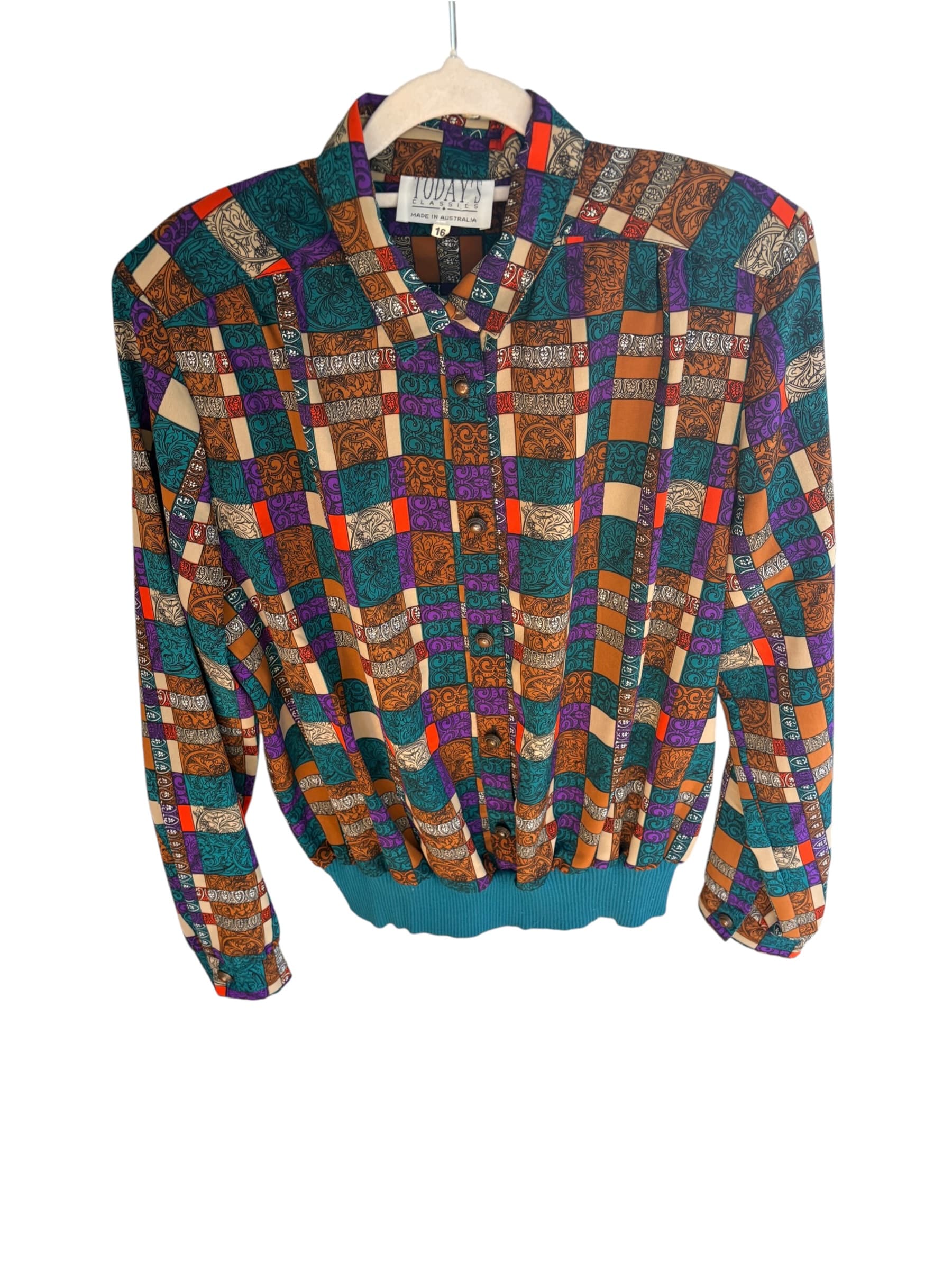 Today's Classics Vintage Geometric Print Blouse Multicolour Size 16 — photo 2 of 7