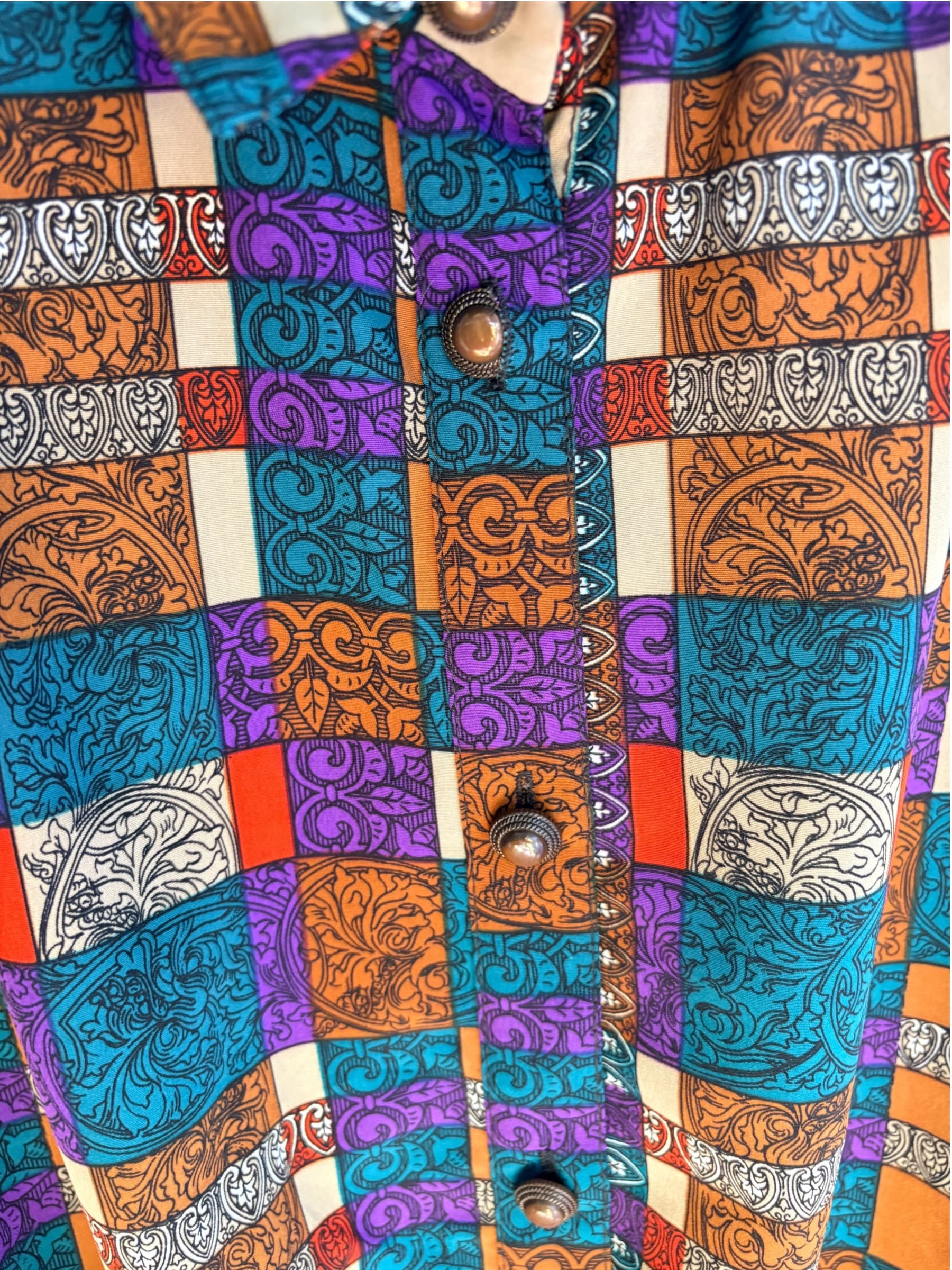 Today's Classics Vintage Geometric Print Blouse Multicolour Size 16 — photo 3 of 7