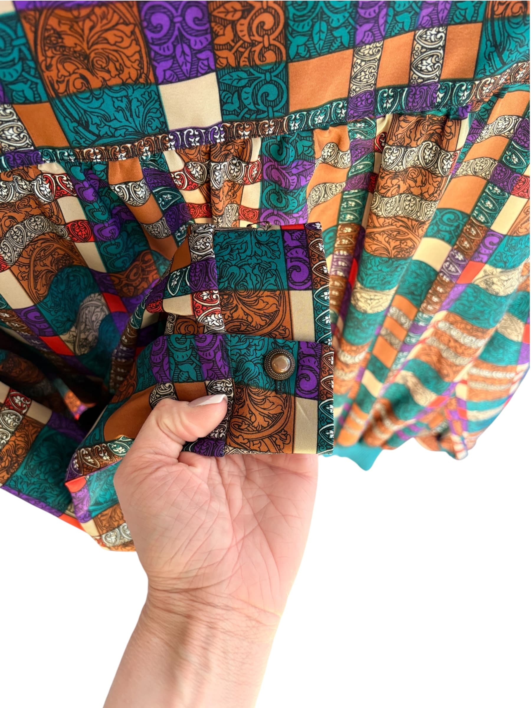 Today's Classics Vintage Geometric Print Blouse Multicolour Size 16 — photo 7 of 7