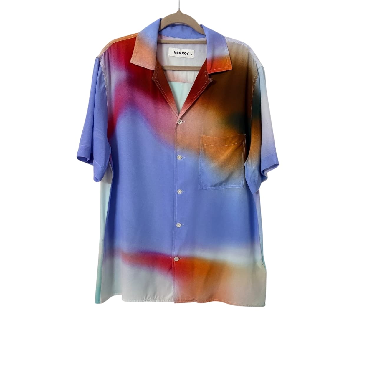 Venroy Printed Camp Collar Shirt 100% Silk Multicolor Size M — photo 1 of 6