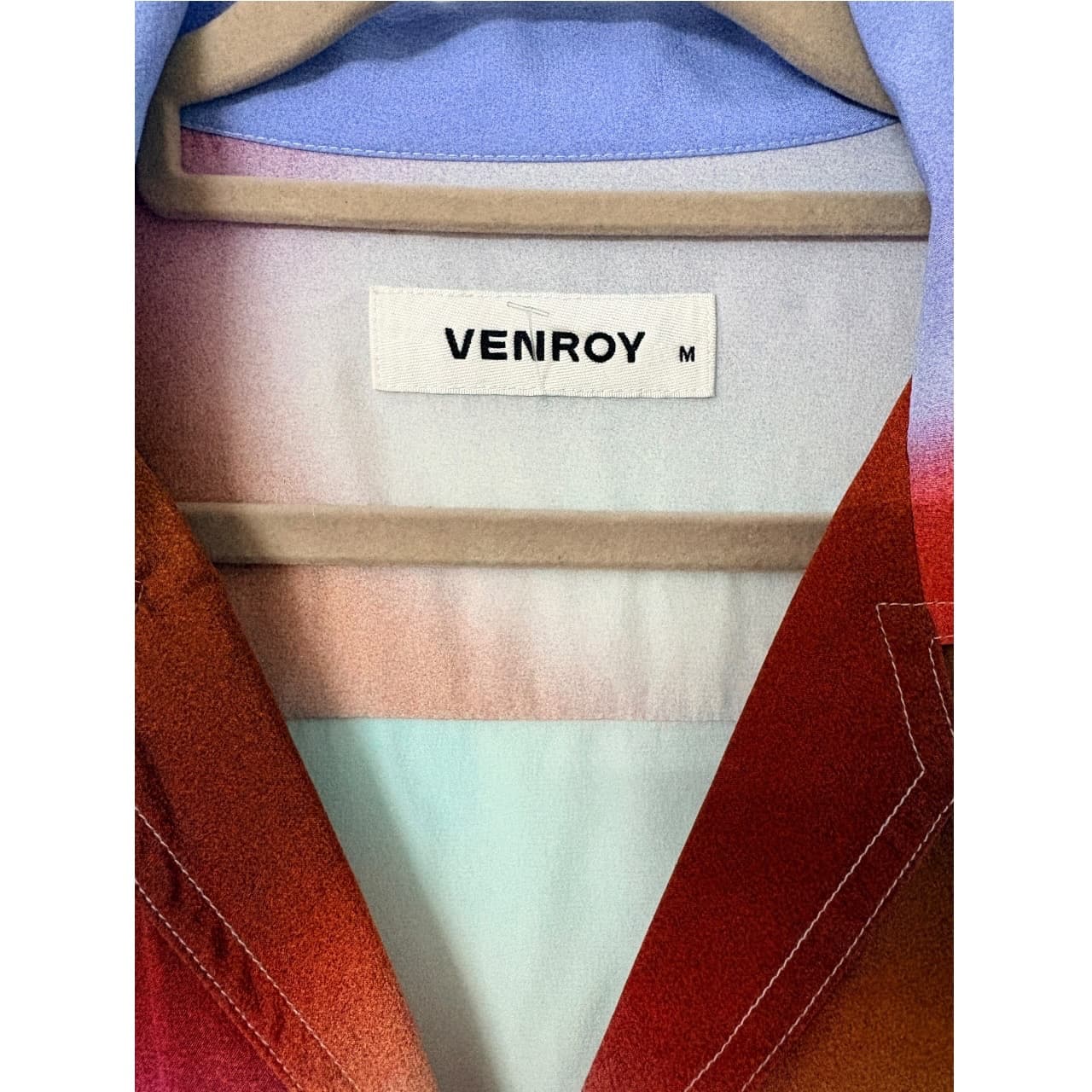 Venroy Printed Camp Collar Shirt 100% Silk Multicolor Size M — photo 3 of 6