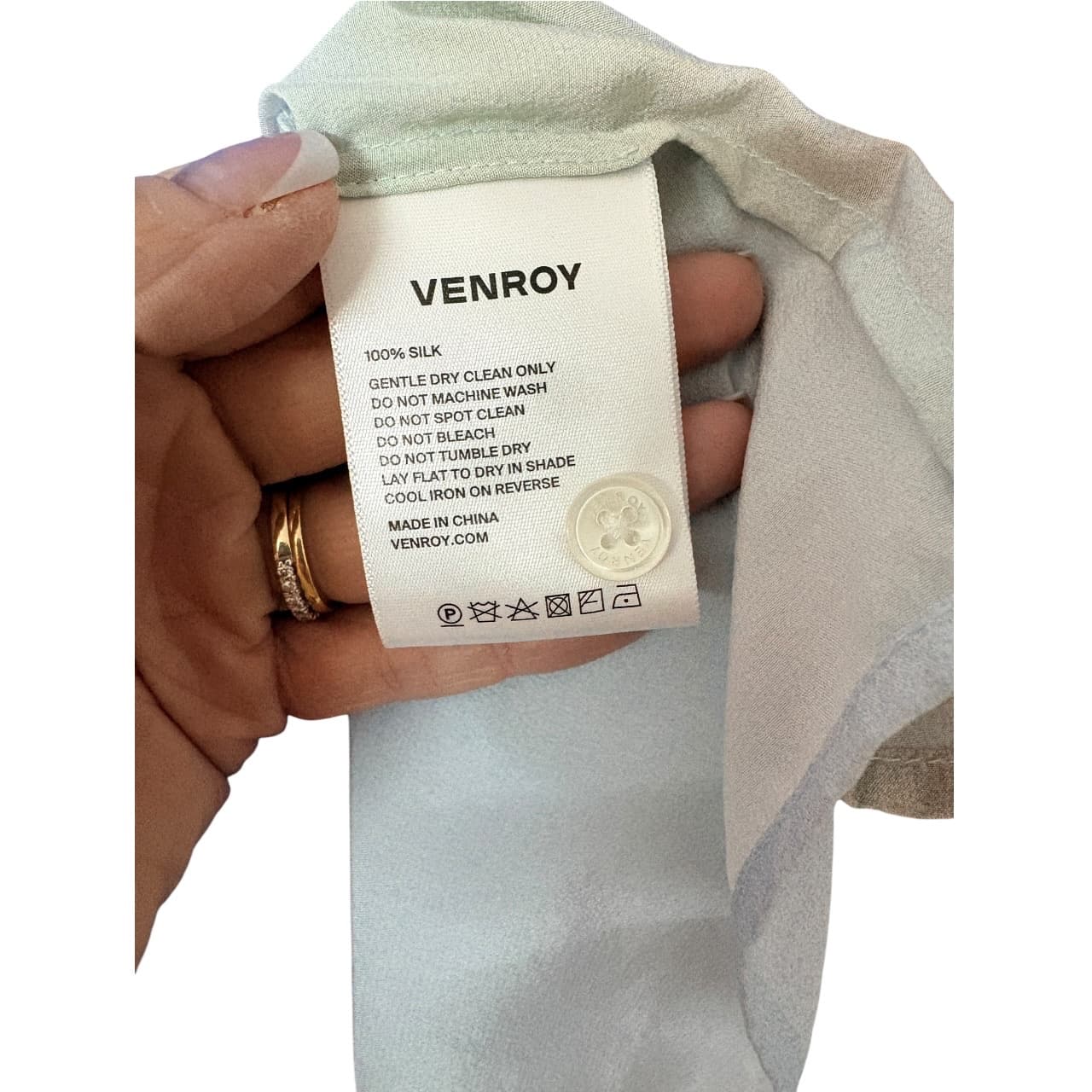 Venroy Printed Camp Collar Shirt 100% Silk Multicolor Size M — photo 5 of 6