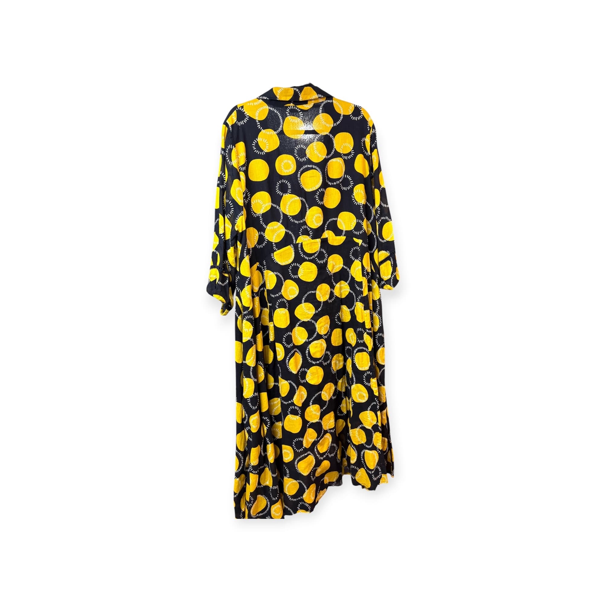 Virtuelle Midi Shirt Dress Polka Dot Black And Yellow Women's 18 — photo 5 of 5