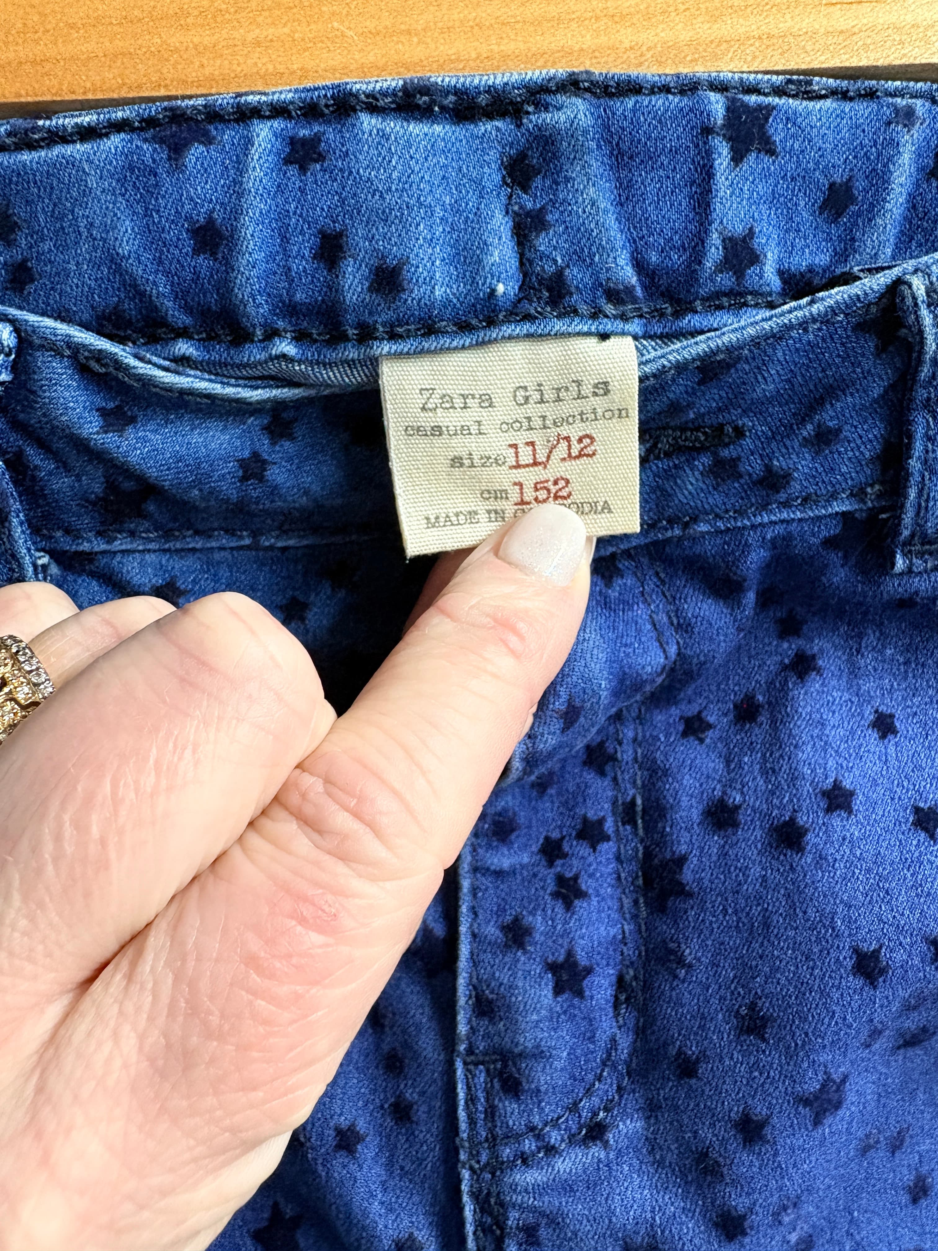 Zara Girls Skinny Jeans Star Print Blue Size 11/12 — photo 2 of 7