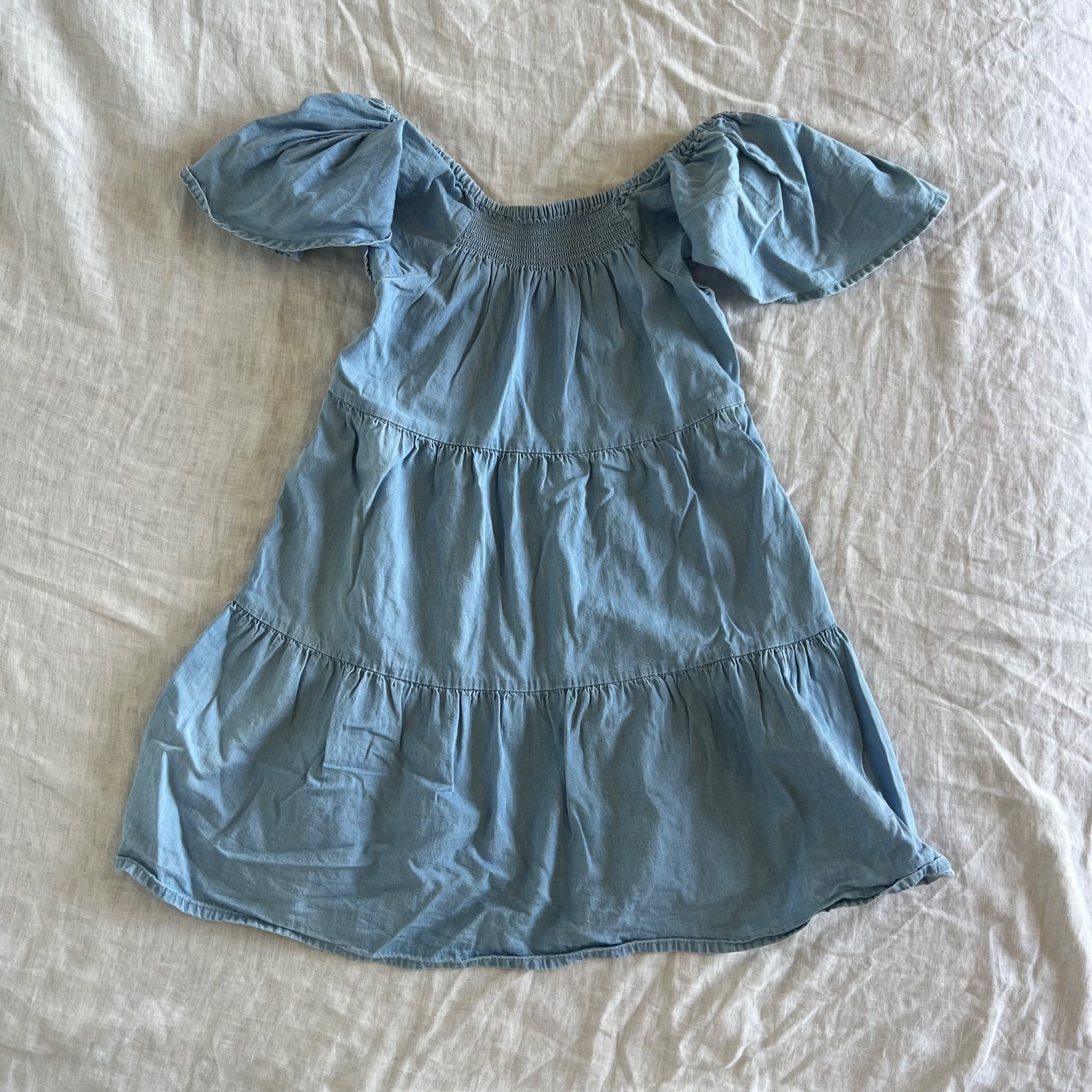 Anko Girls Chambray Tiered Off-the-Shoulder Dress - Size 6 — photo 1 of 4