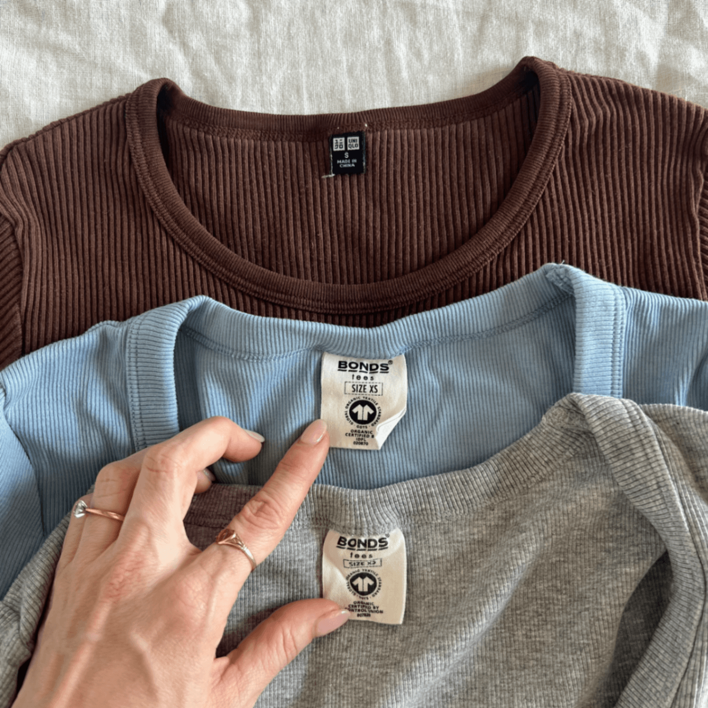 Bonds & Uniqlo Ribbed Cotton Baby Tee 3-Pack Bundle (Fits Size XS) — photo 4 of 6