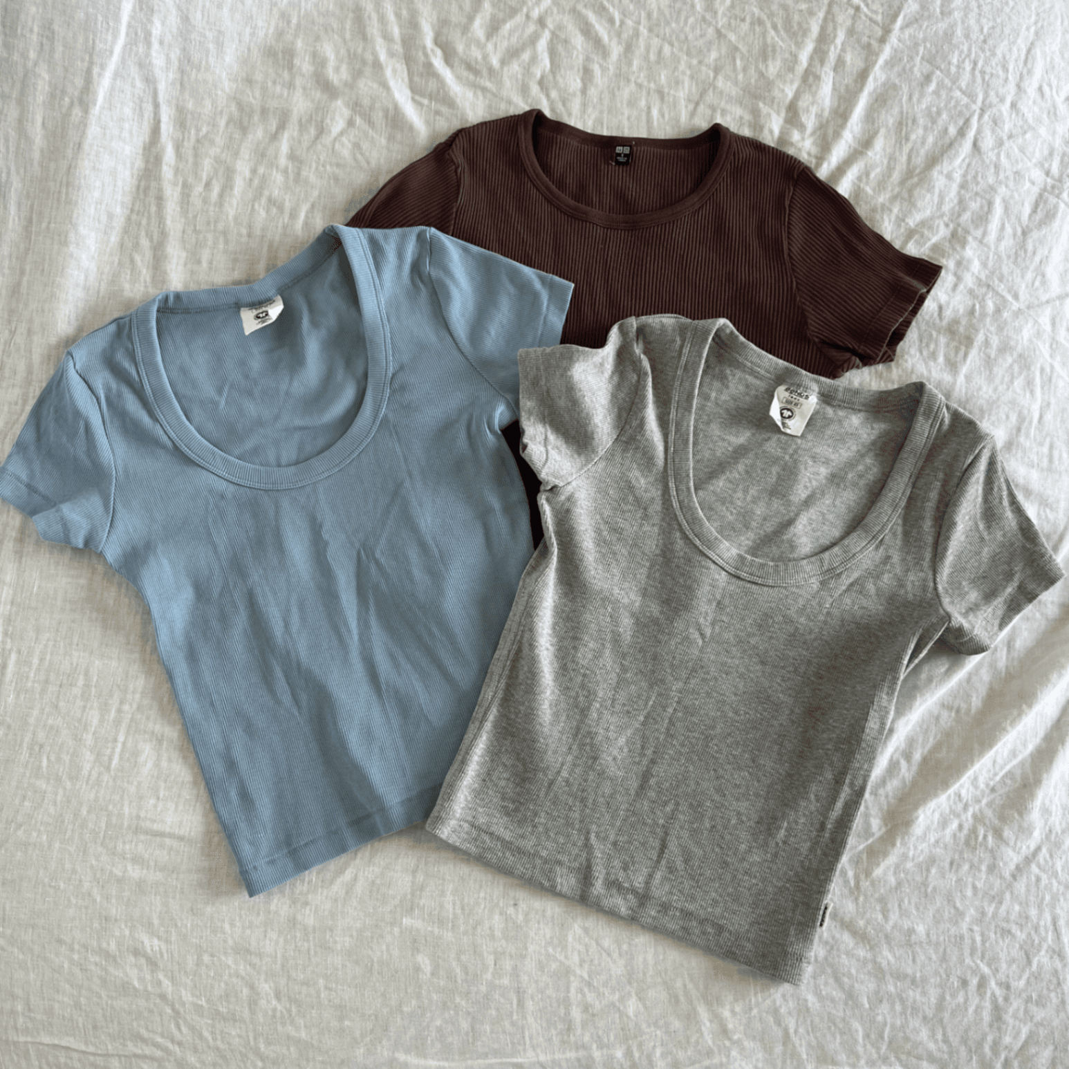 Bonds & Uniqlo Ribbed Cotton Baby Tee 3-Pack Bundle (Fits Size XS) — photo 1 of 6