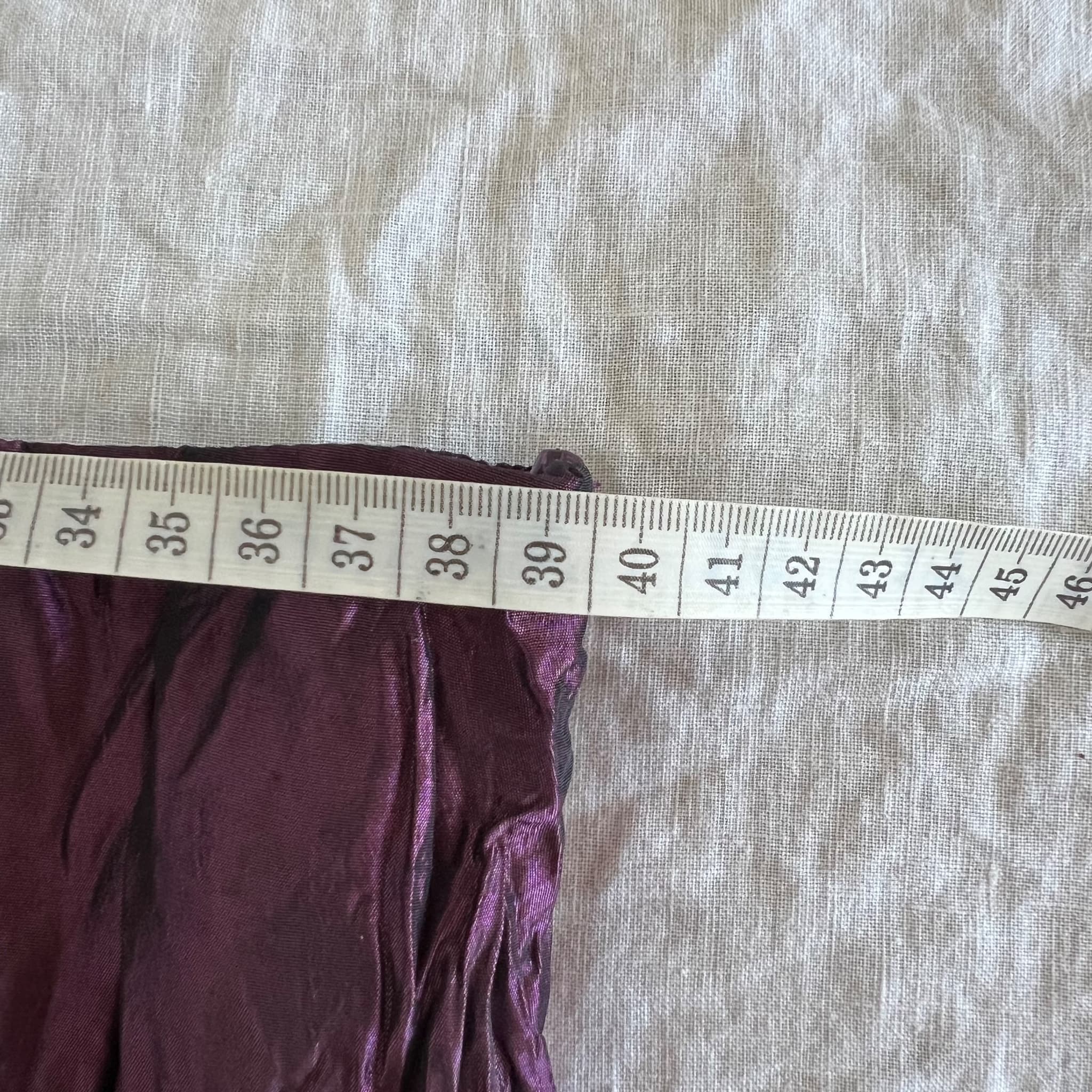 Chutney Mary Vintage Tiered Crinkle Satin & Velvet Midi Skirt Purple — photo 6 of 8
