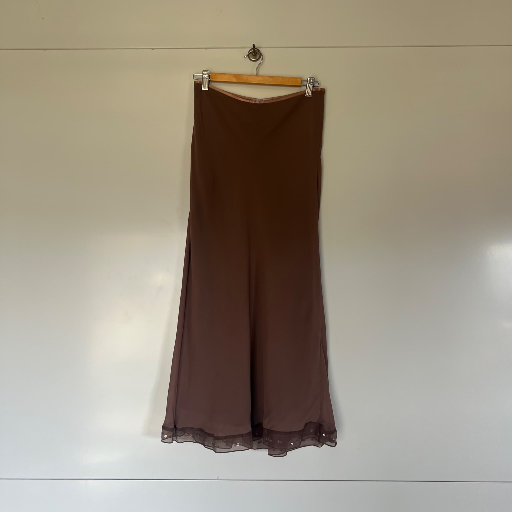 Cindy Crawford Collection Y2K Bias Cut Chiffon Maxi Skirt (Size 10) — photo 4 of 7