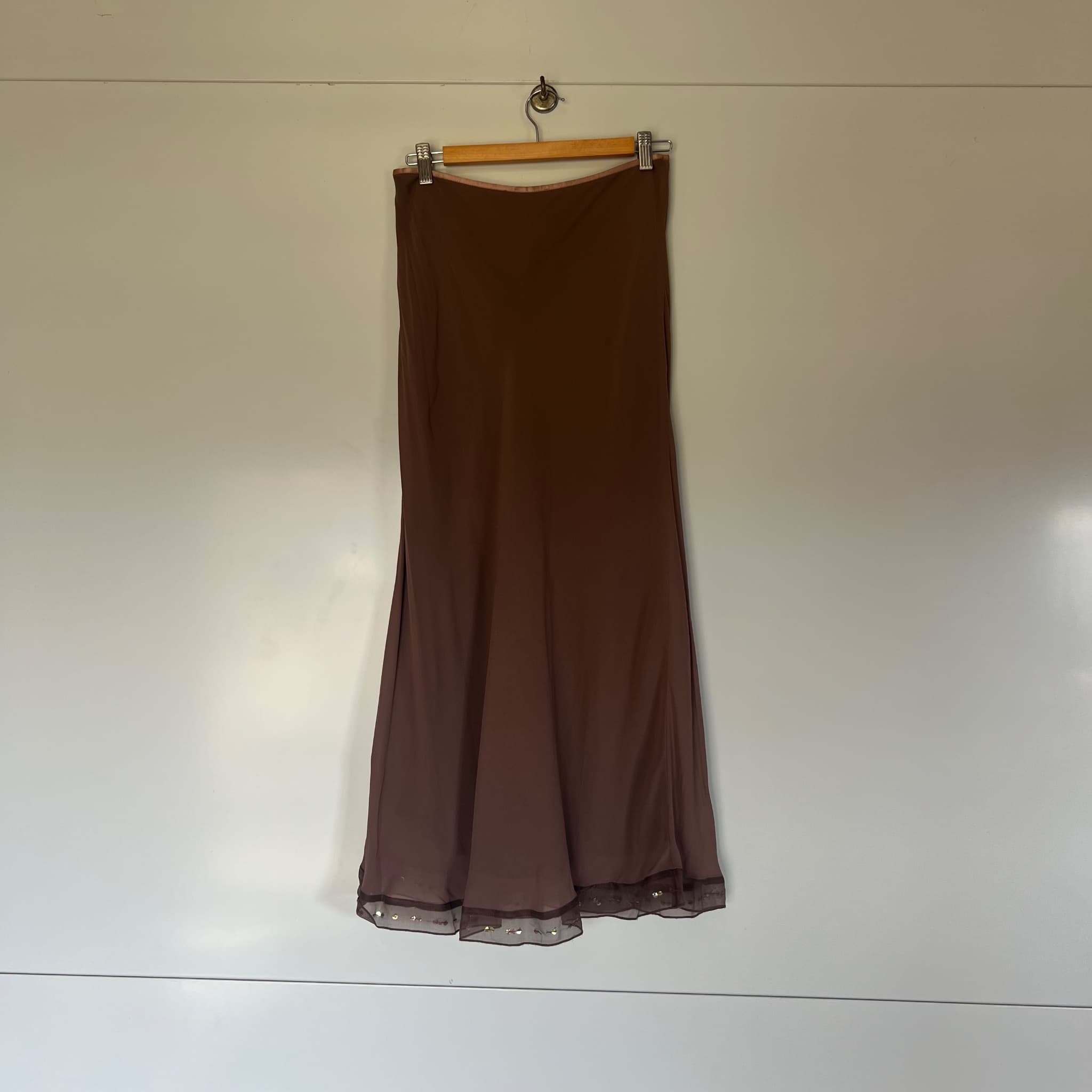 Cindy Crawford Collection Y2K Bias Cut Chiffon Maxi Skirt (Size 10) — photo 5 of 7