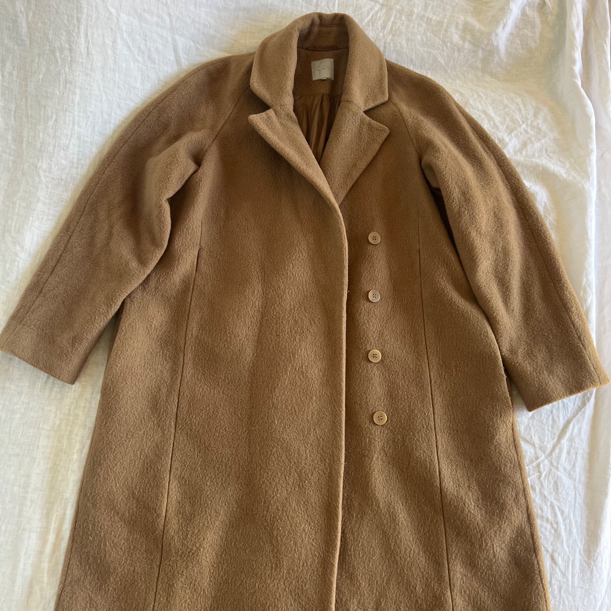 COS Camel Wool Mohair Blend Oversized Coat — photo 2 of 9
